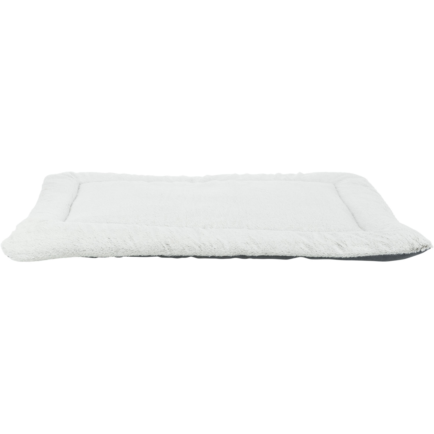 Colchoneta Farello, felpa/tejido madera, 60 × 50 cm, Blanco-Gris/Gris