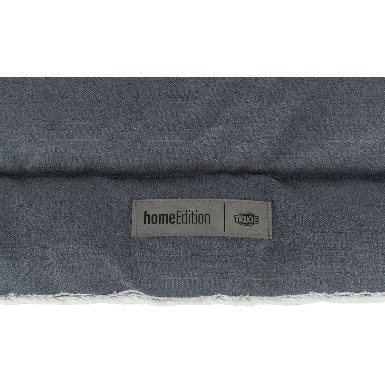 Colchoneta Farello, felpa/tejido madera, 60 × 50 cm, Blanco-Gris/Gris