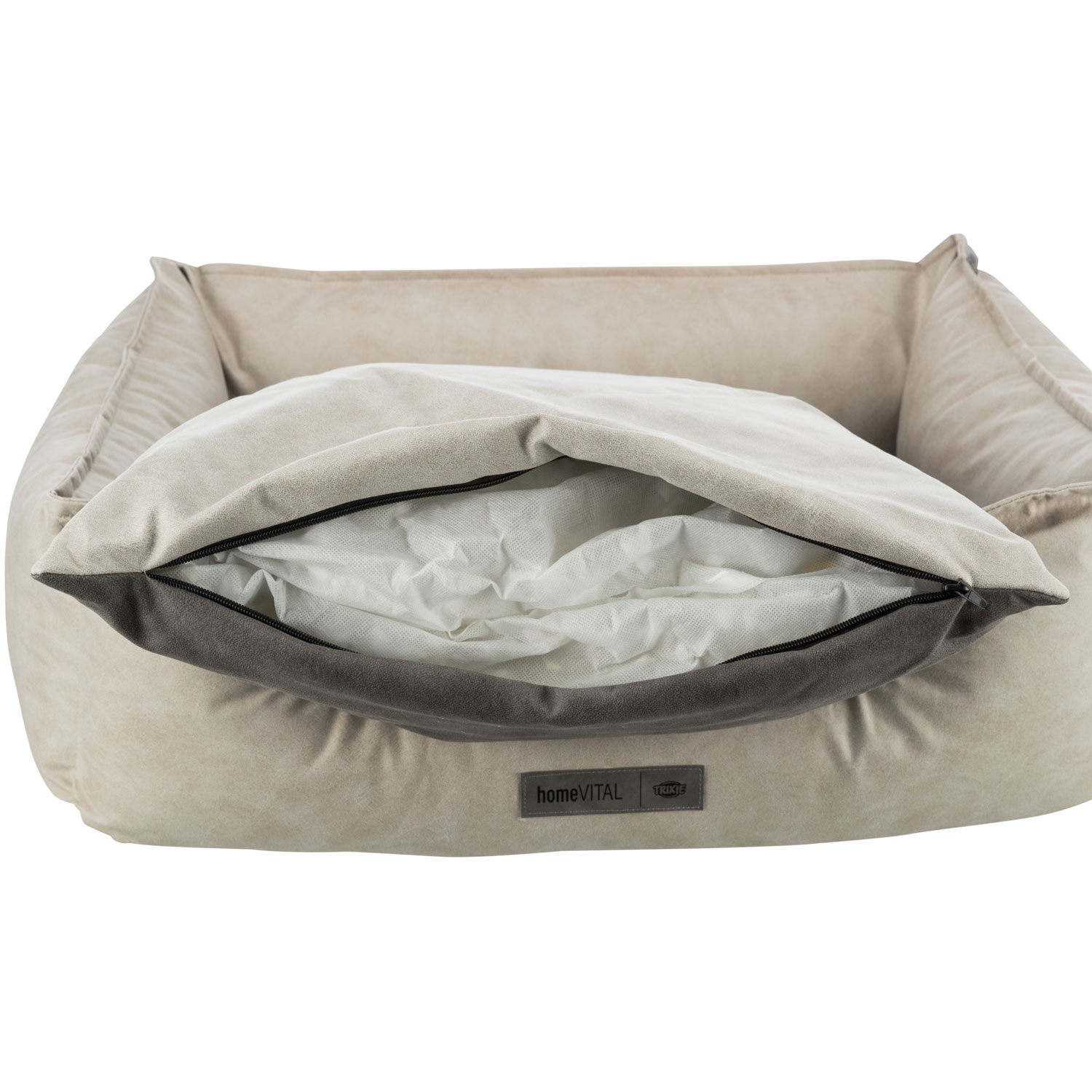 Cama Vital Calito, cuadrado, 60 × 50 cm, Arena/Gris