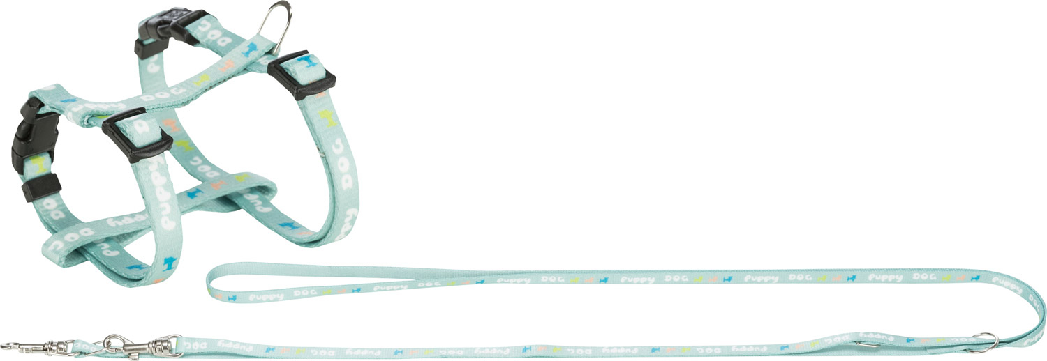 Arnés para cachorros con correa JUNIOR , 23-34 cm/8 mm, 2.00 m, Menta