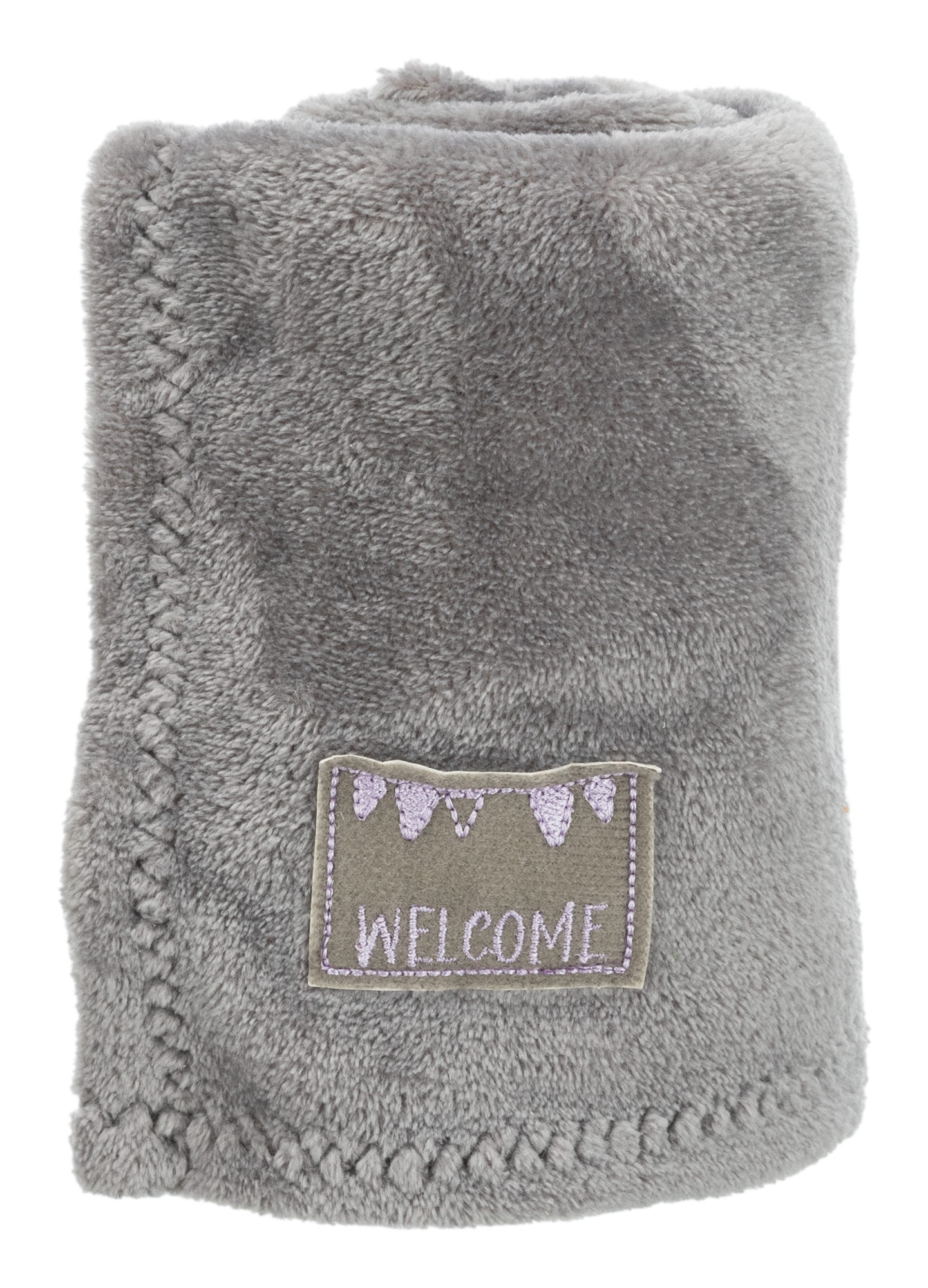 Set JUNIOR de manta/conejo, felpa,  75 × 50 cm, Gris/Lila Claro