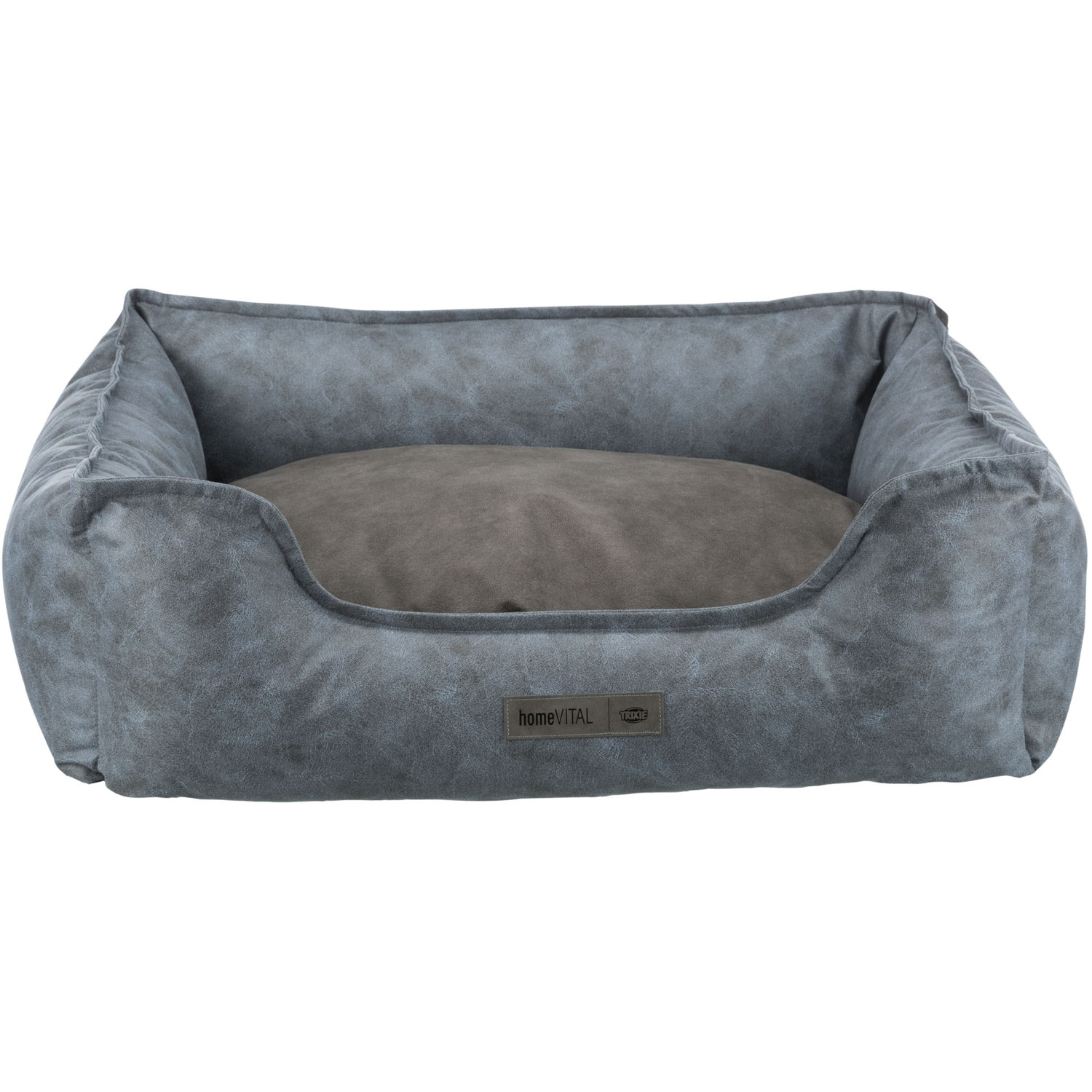 Cama Vital Calito, cuadrado, 60 × 50 cm, Azul/Gris
