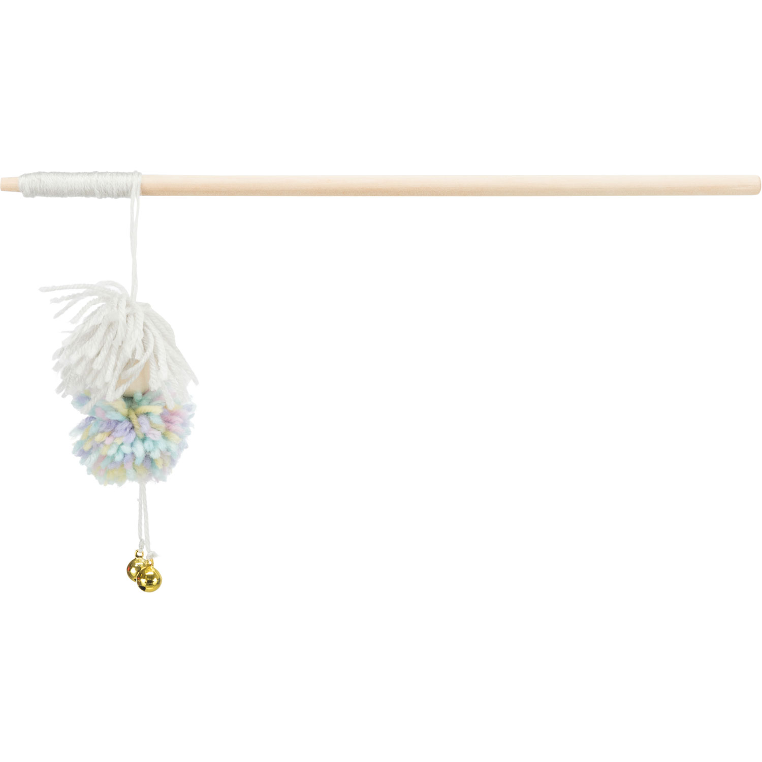 Varita de juego con bolas de lana, 34 cm
