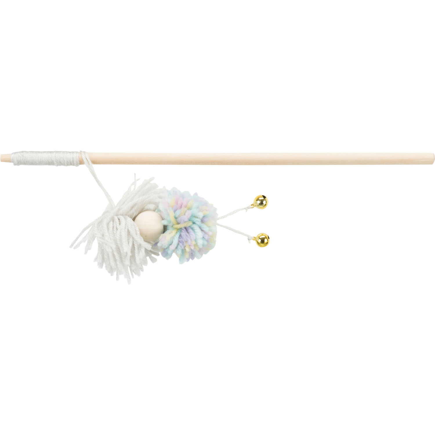 Varita de juego con bolas de lana, 34 cm