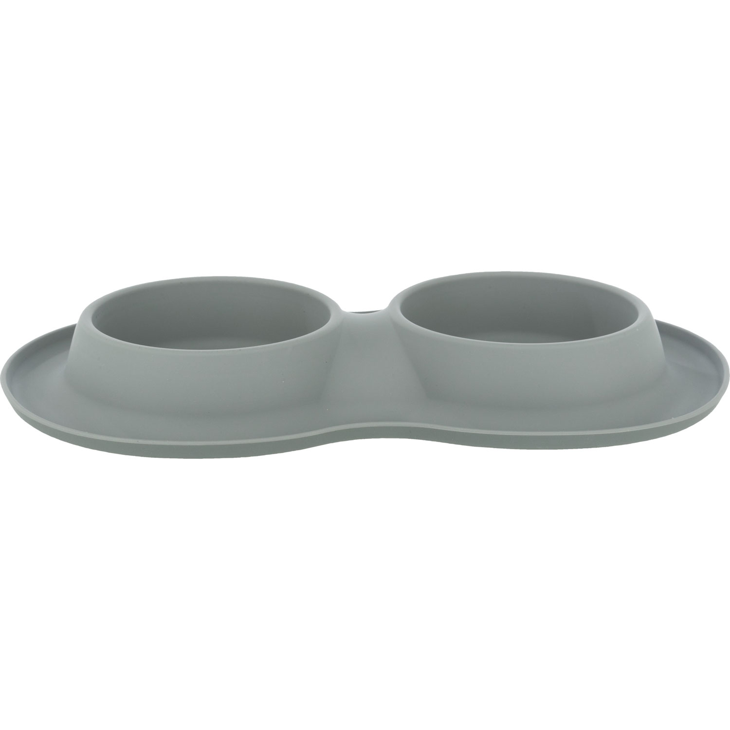 Set Comederos, silicona/acero inoxidable, 2 × 0,4 l/ø 16 cm/40 × 5 × 23 cm, 2 Ud/s, Gris