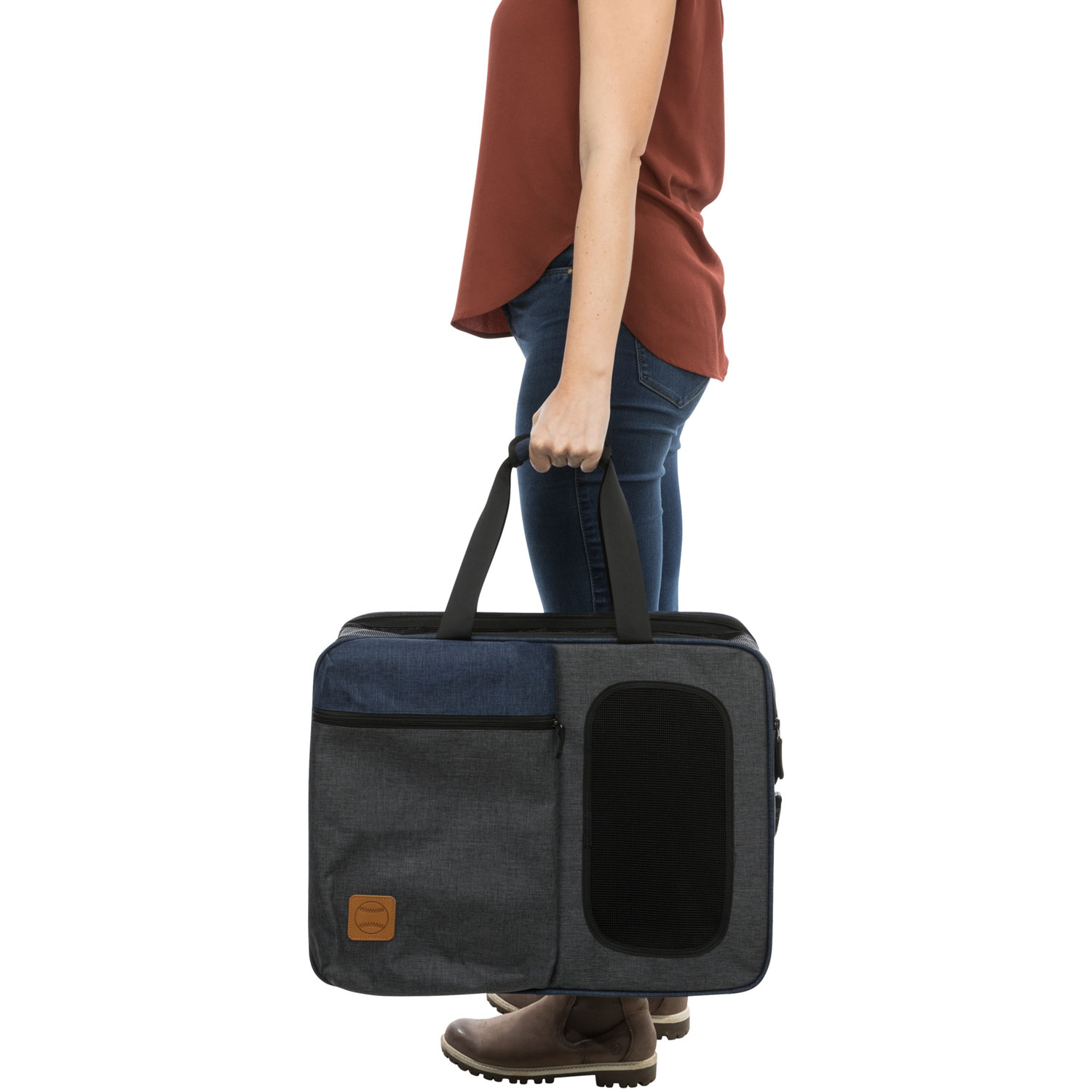 Mochila y transportín Tara 2 en 1, 25 × 38 × 50 cm, Gris/Azul