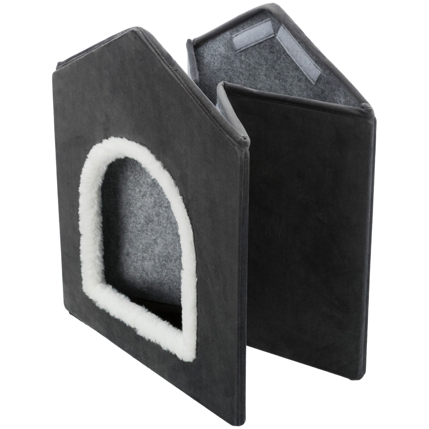 Cueva Livia, 38 × 41 × 44 cm, Gris oscuro/Blanco
