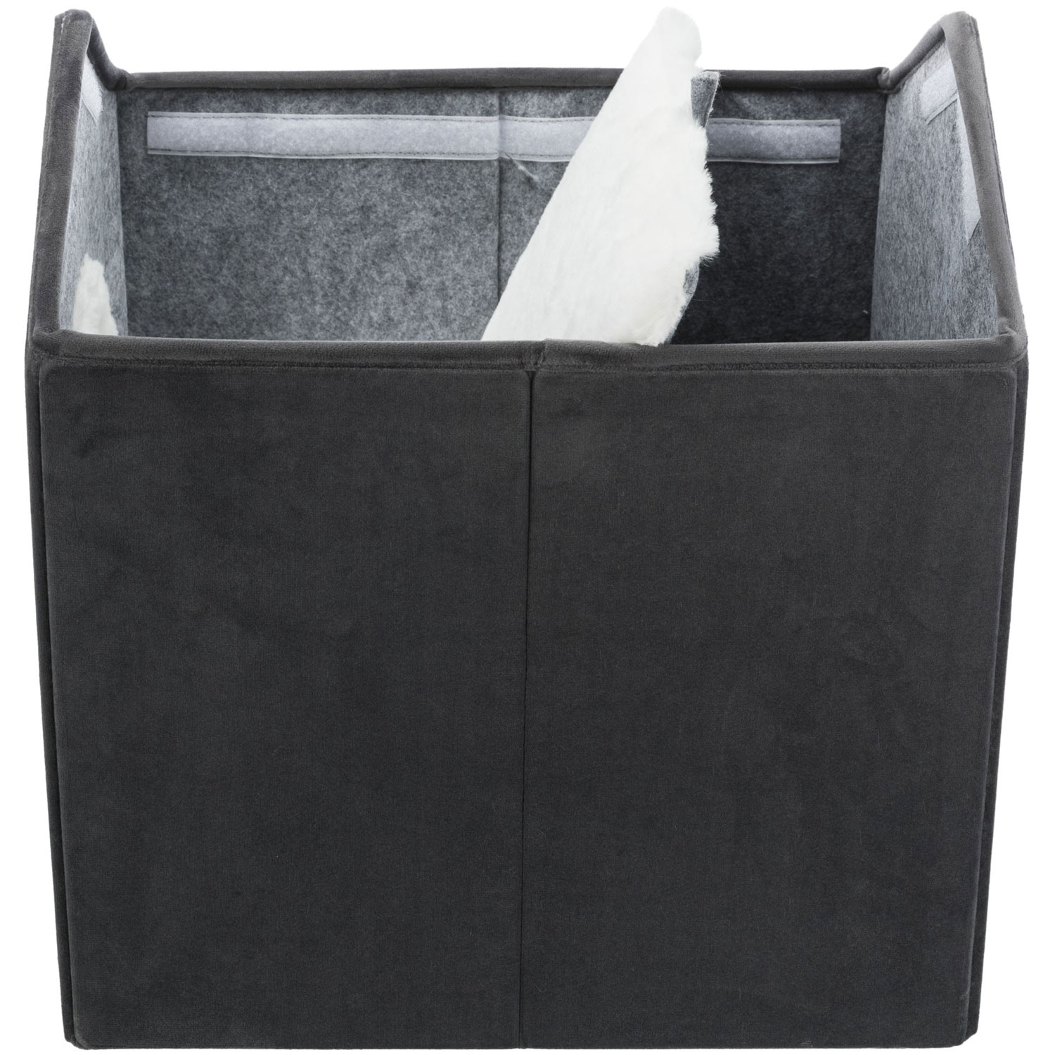 Cueva Livia, 38 × 41 × 44 cm, Gris oscuro/Blanco