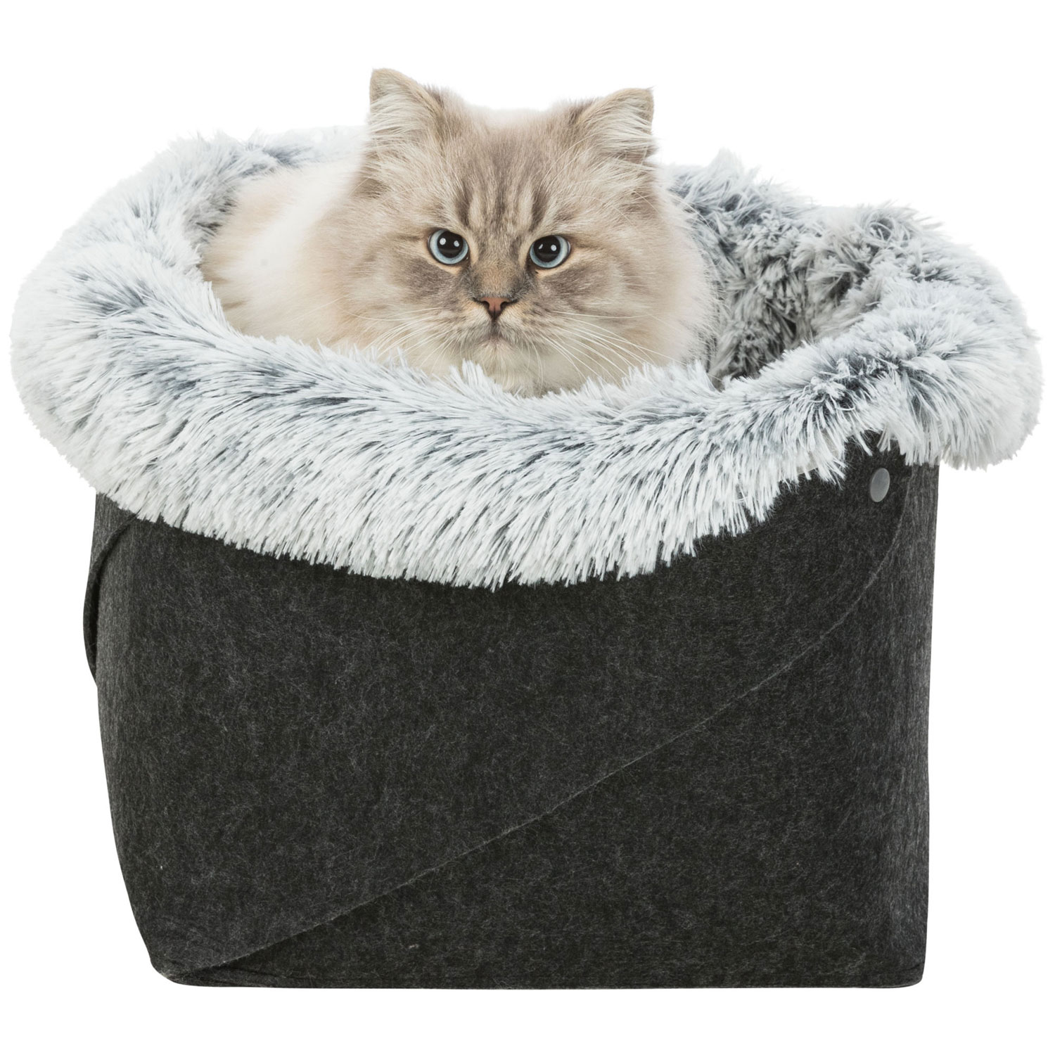 Cama Harvey, ø 33 × 27 cm, antracita/Blanco-Negro