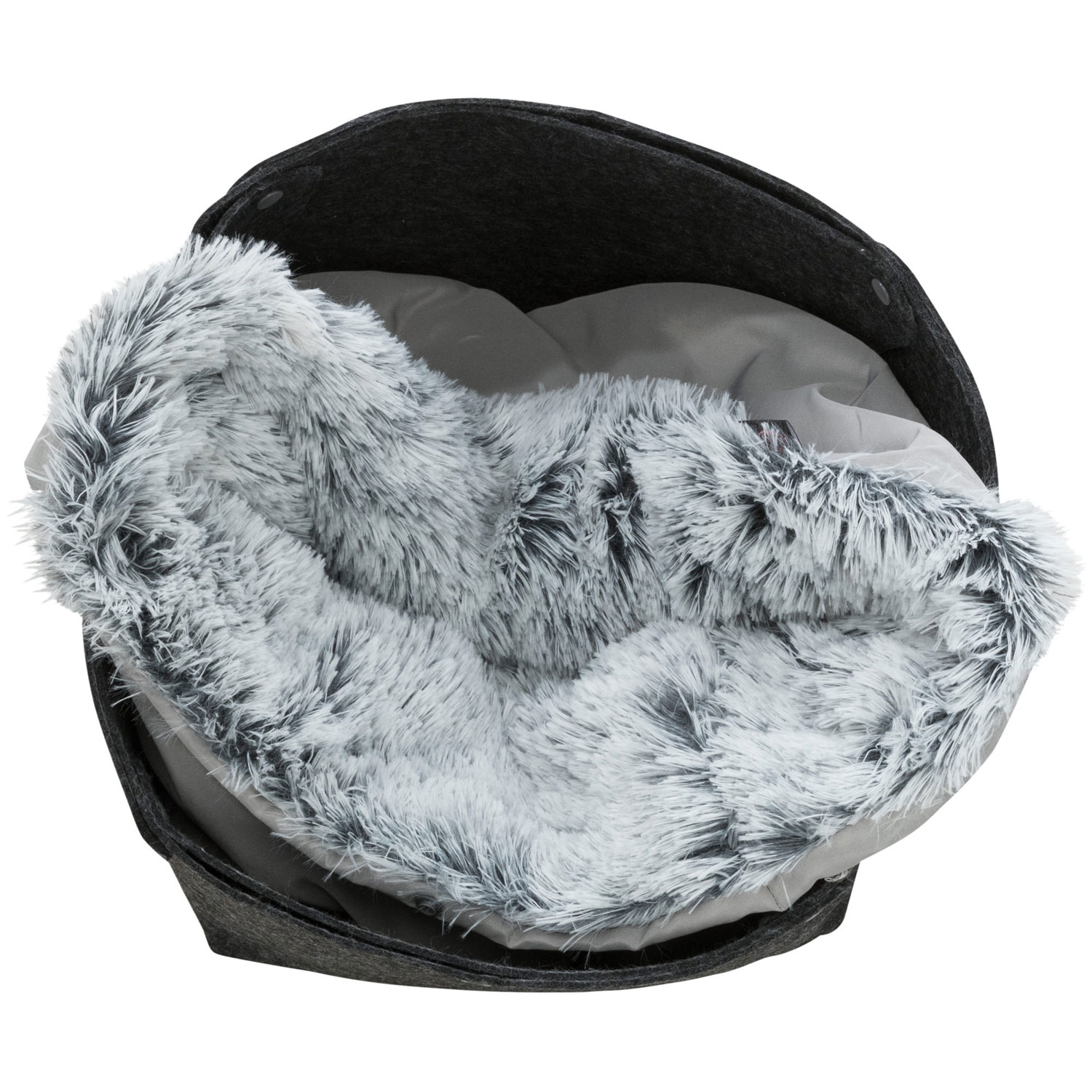 Cama Harvey, ø 33 × 27 cm, antracita/Blanco-Negro