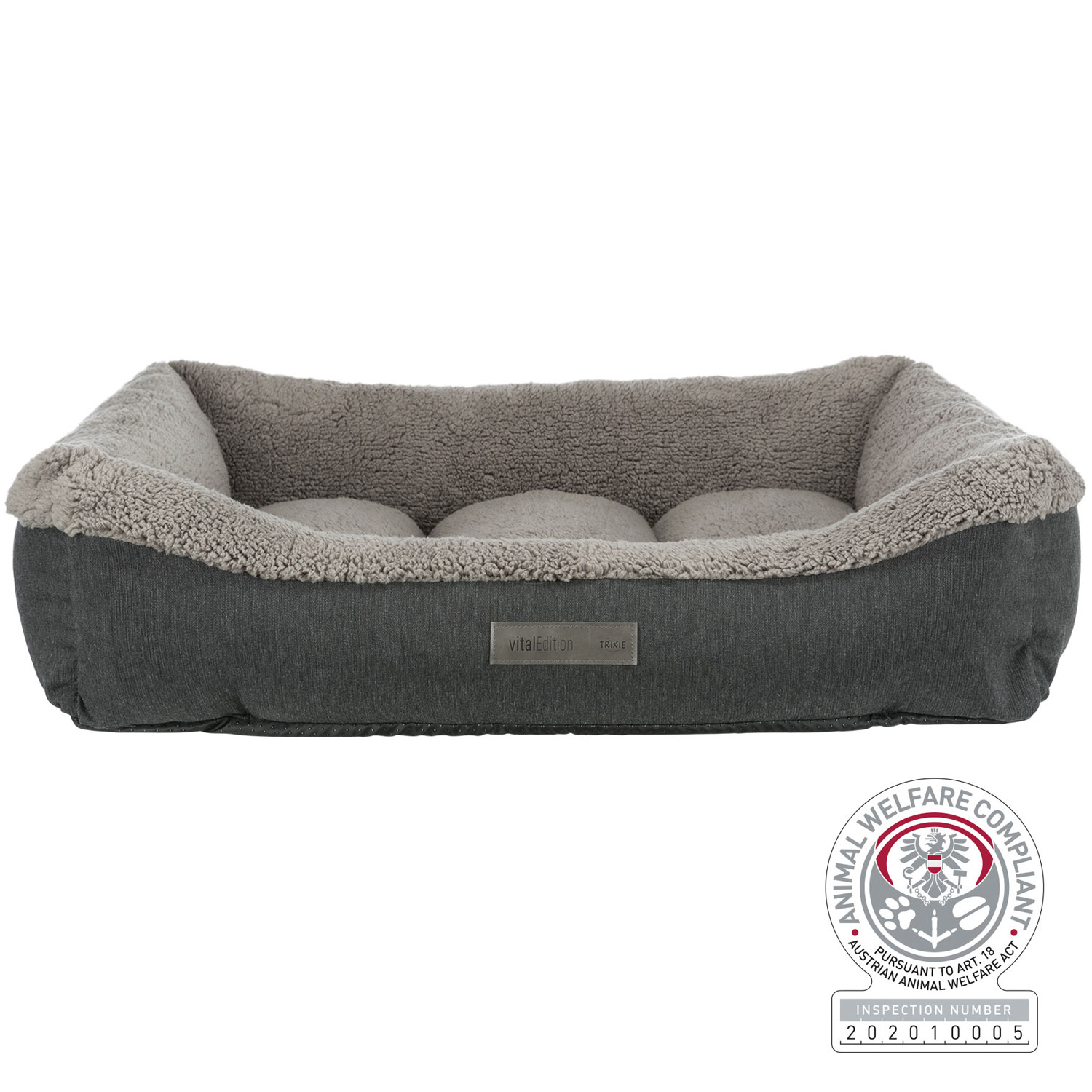 Cama vital Bendson, 90 × 60 cm, Gris oscuro/Gris claro