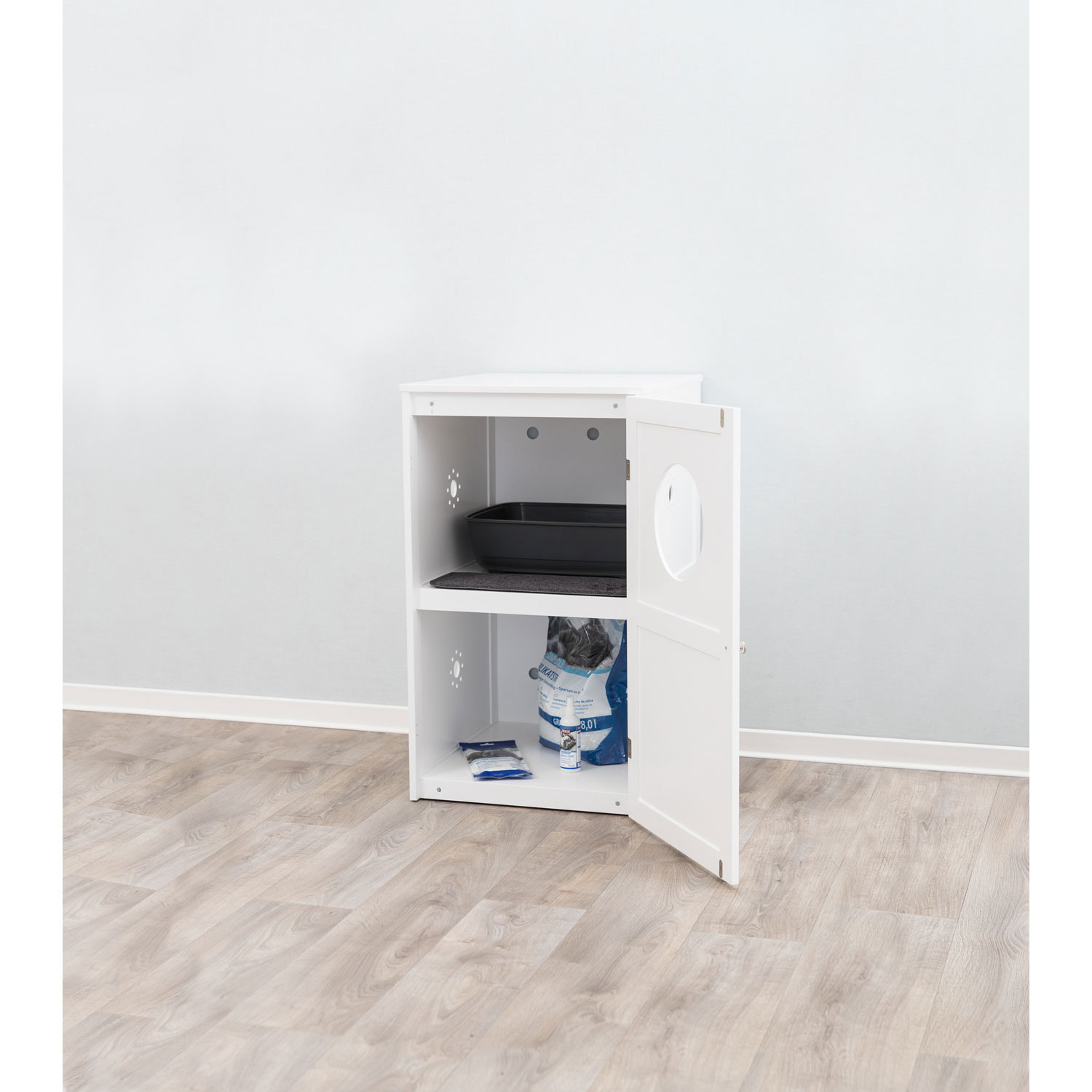 Casa para Gatos con 2 Pisos, 53 × 90 × 58 cm, Blanco
