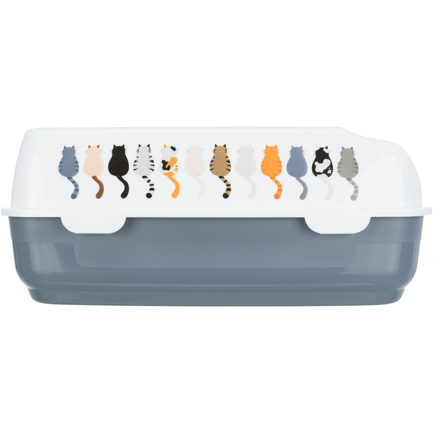 Bandeja Higiénica Delio con Borde, 38 × 20 × 50 cm, Gris/Blanco