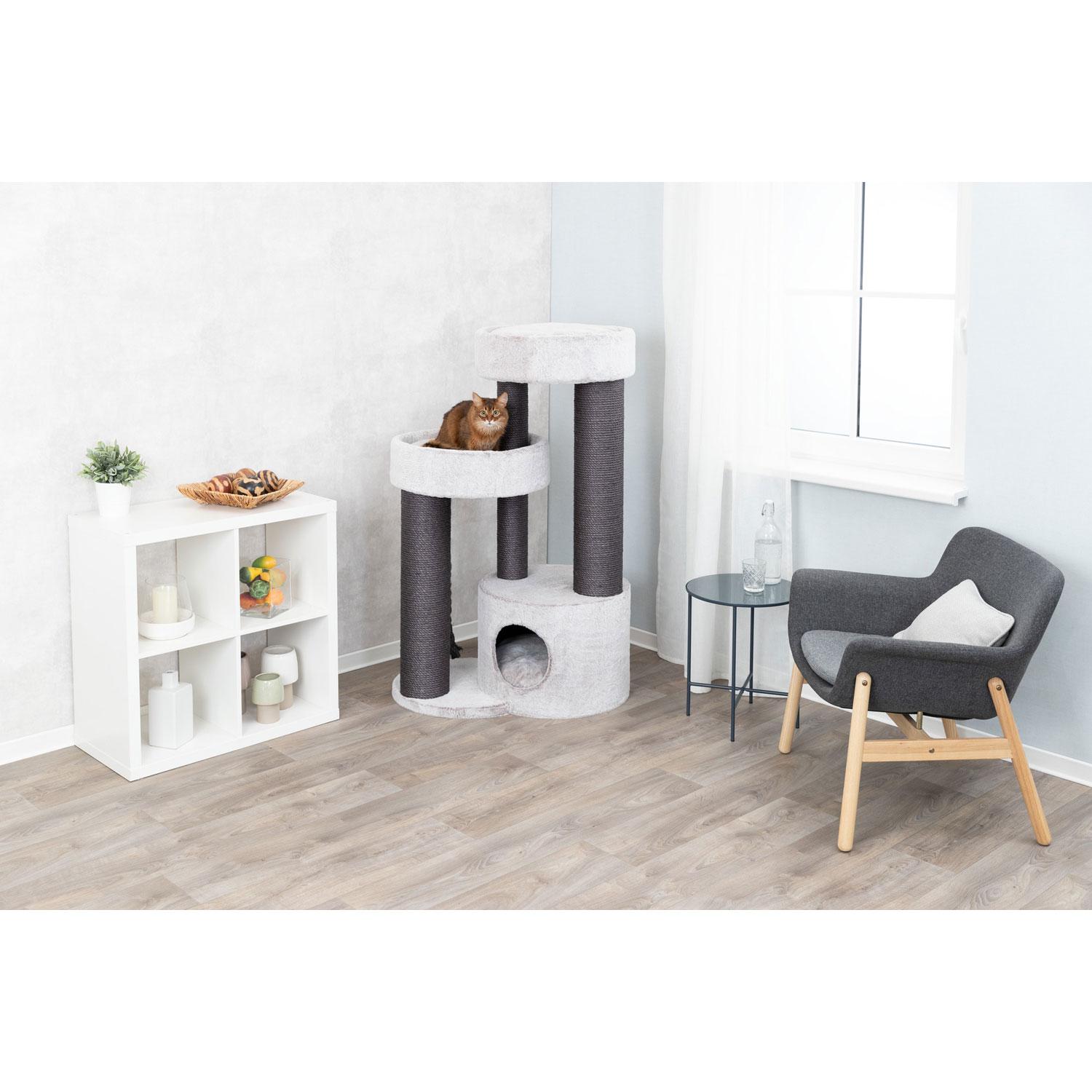 Poste Rascador XXL MIchele, 133 cm, Gris claro