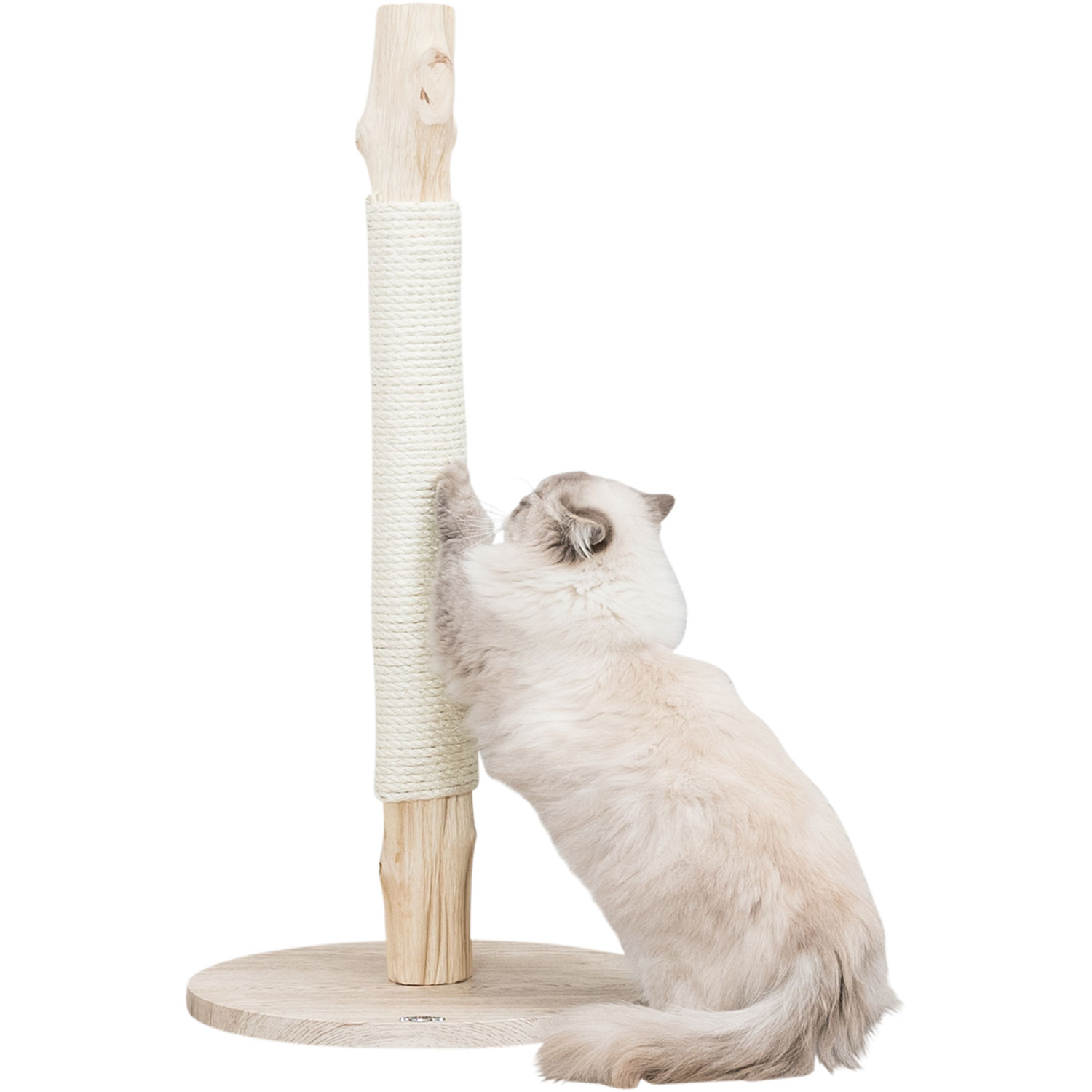 Poste rascador, madera natural, 93 cm, Beige