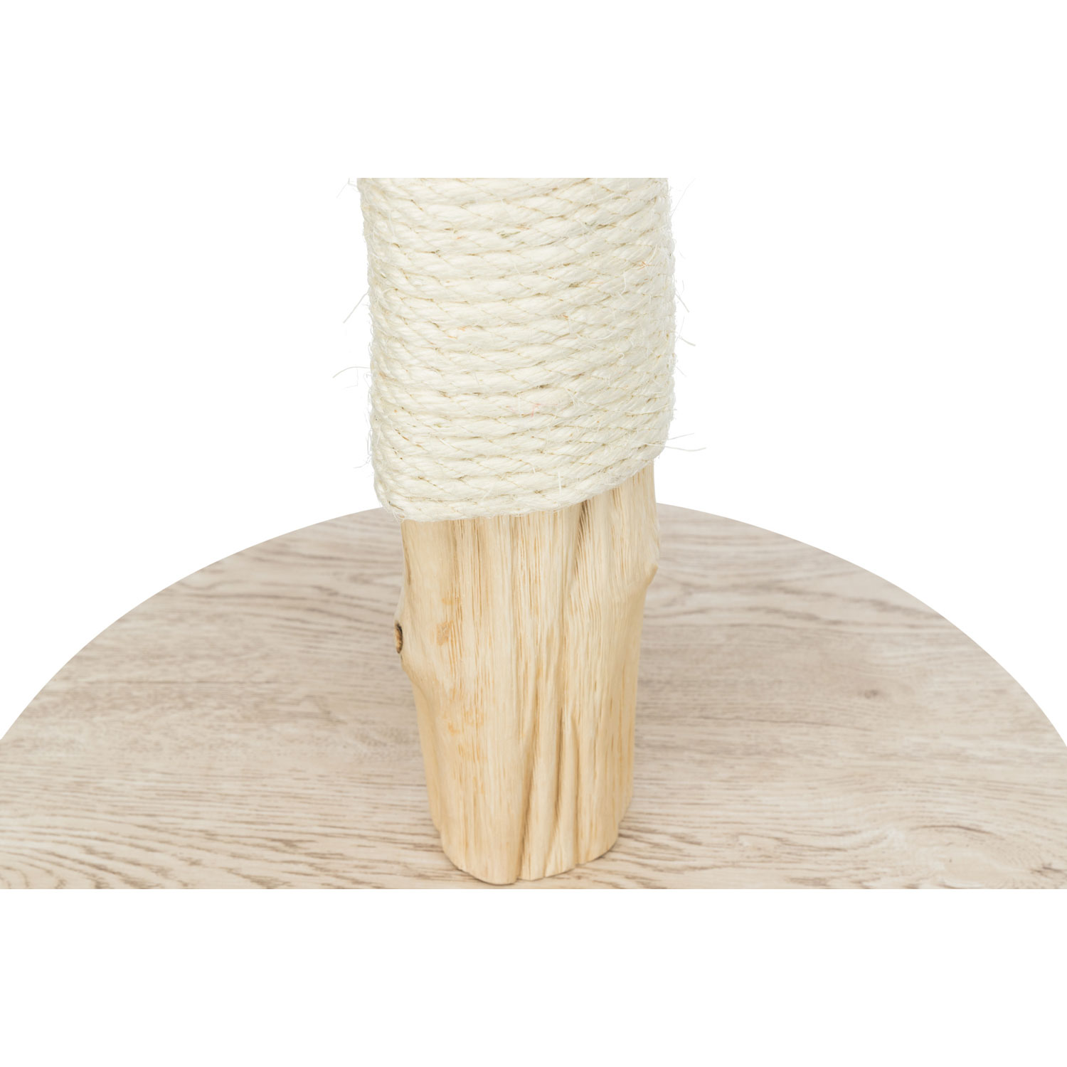 Poste rascador, madera natural, 93 cm, Beige