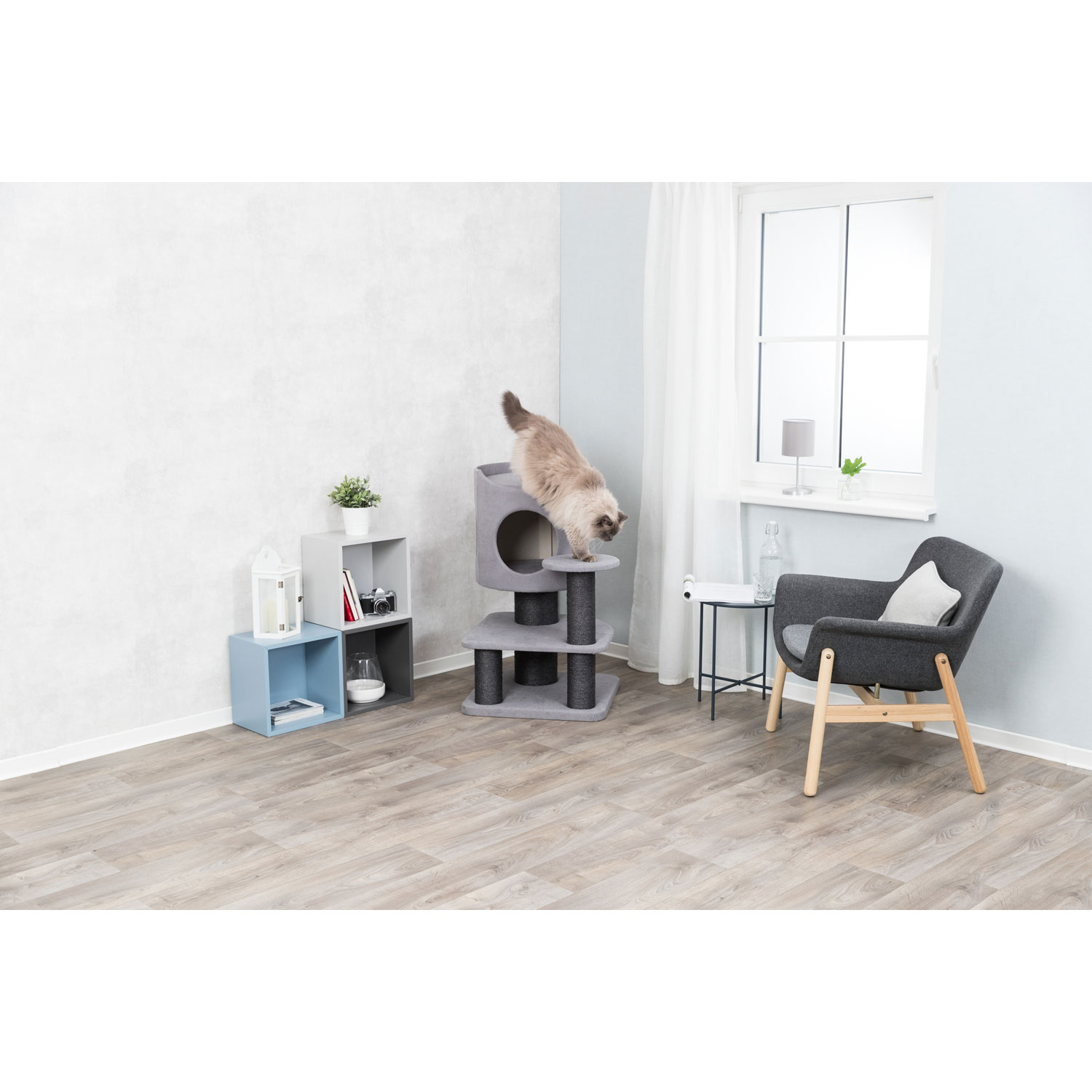 Poste Rascador XXL Tazio, 97 cm, Gris