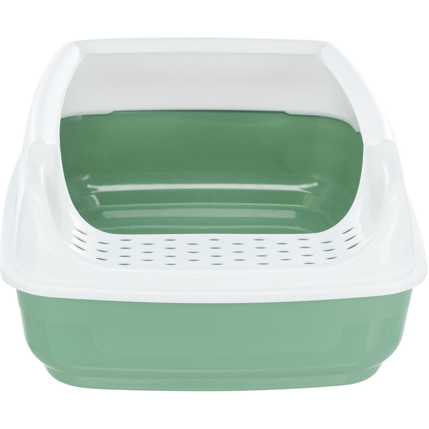 Bandeja Higiénica Delio con Borde, 38 × 20 × 50 cm, Verde/Blanco