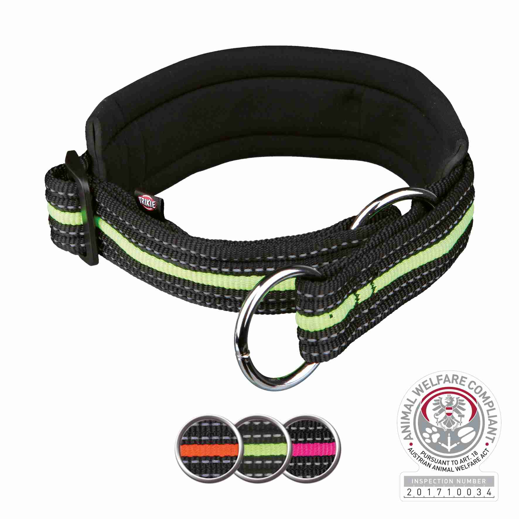 Collar Ajustable Fusion, S-M, 33-39 cm/25 mm, Negro-Verde