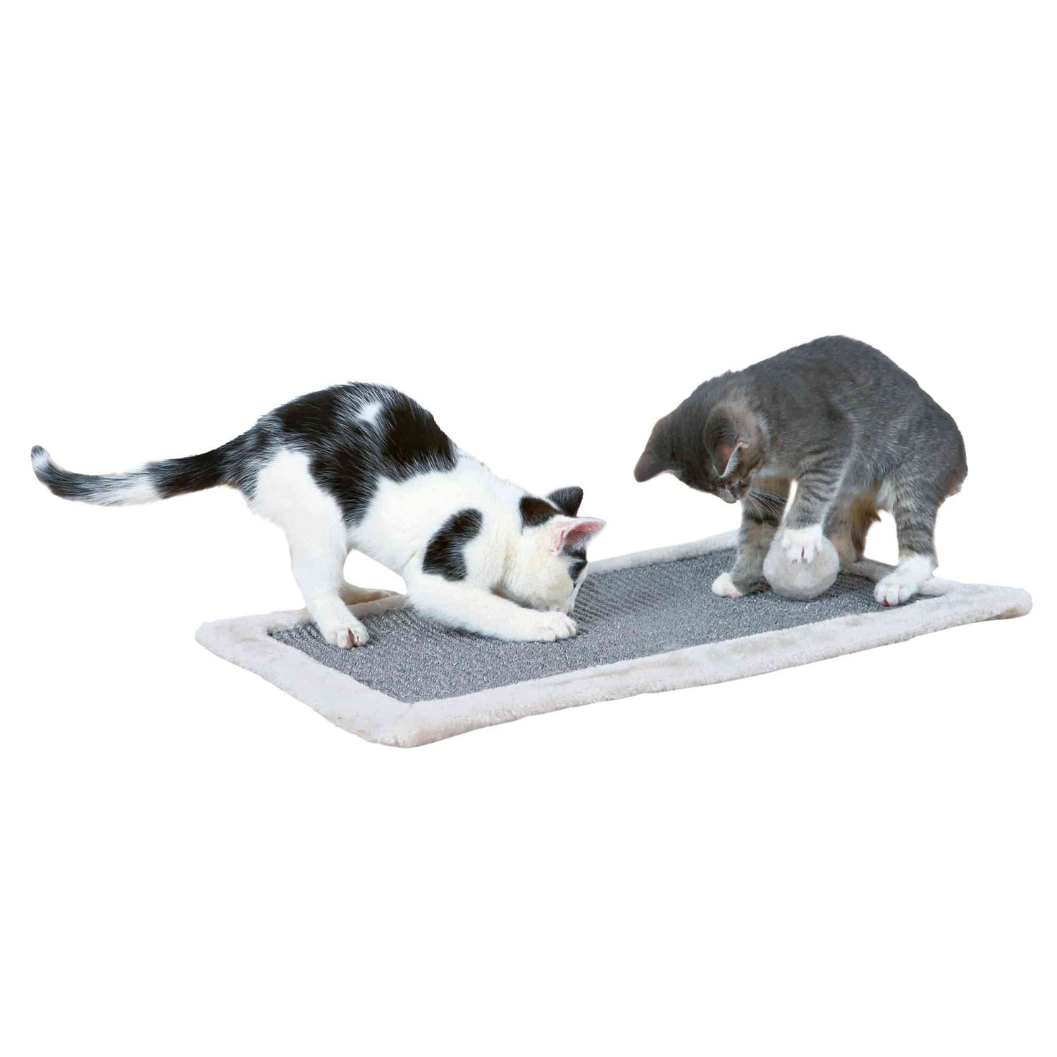Alfombrilla Rascadora, Borde de Felpa, 55 × 35 cm, Gris