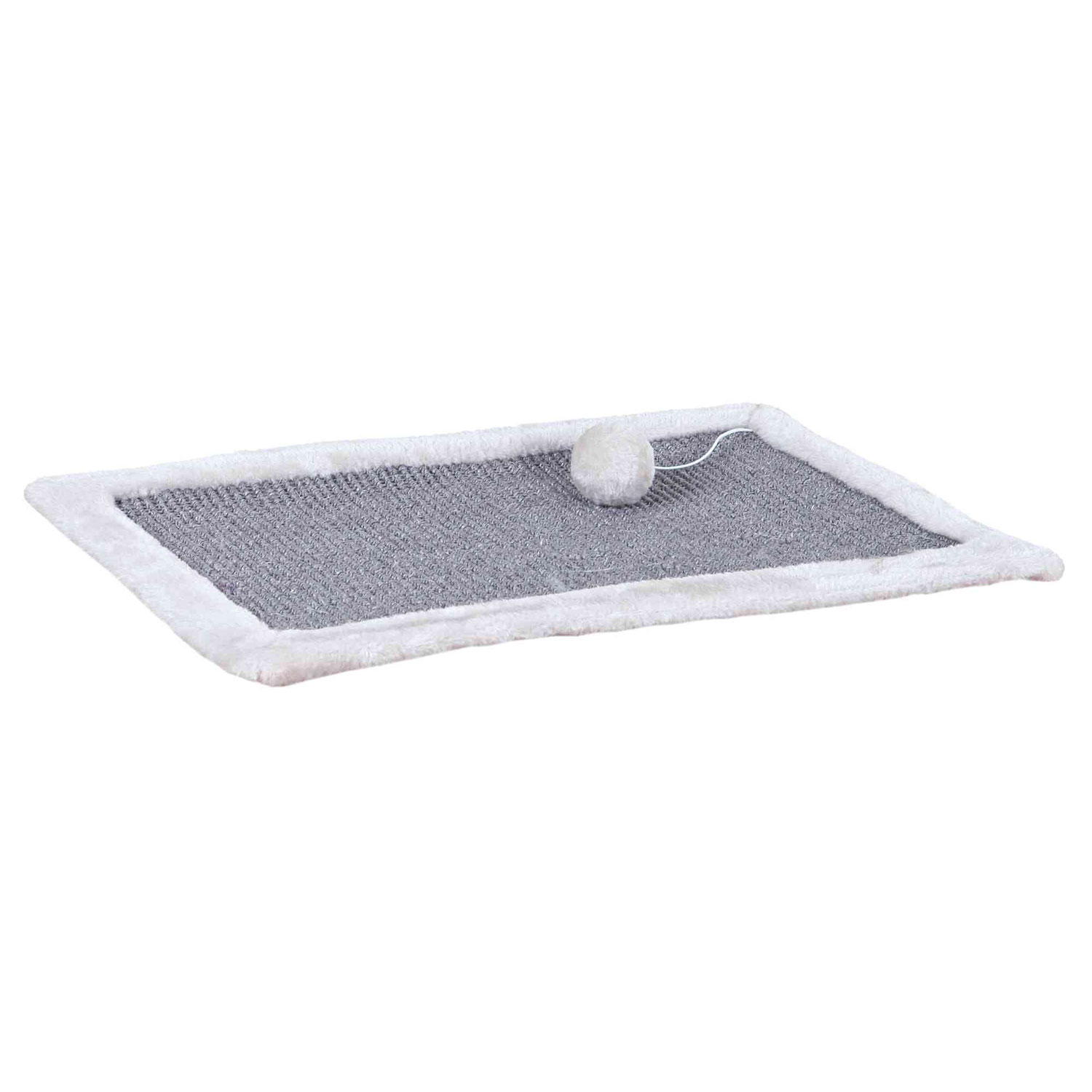 Alfombrilla Rascadora, Borde de Felpa, 55 × 35 cm, Gris