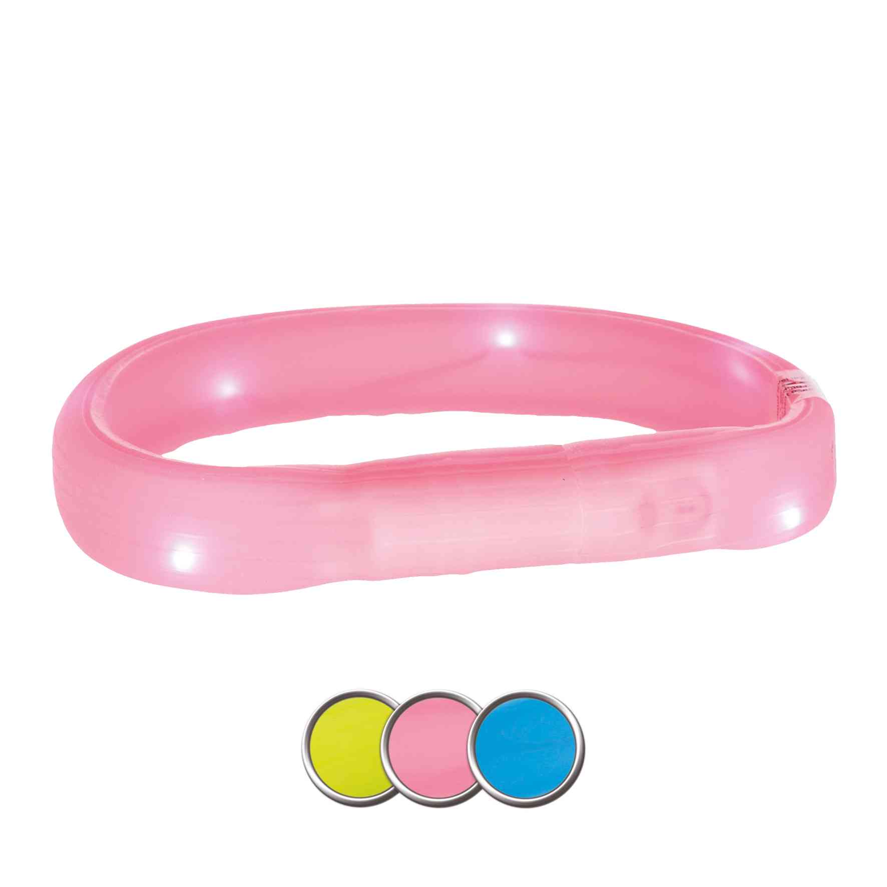 Banda con Luz Flash USB, M–L, 50 cm/18 mm, Rosa