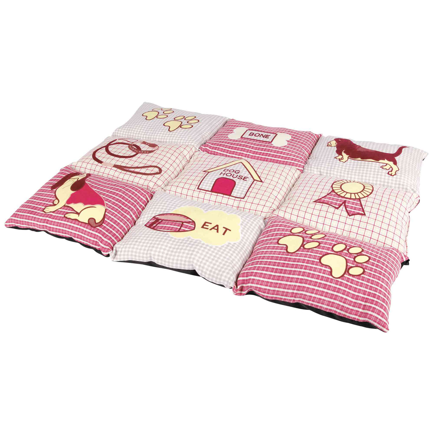 Manta Patchwork, 80 × 55 cm, Beige-Rojo