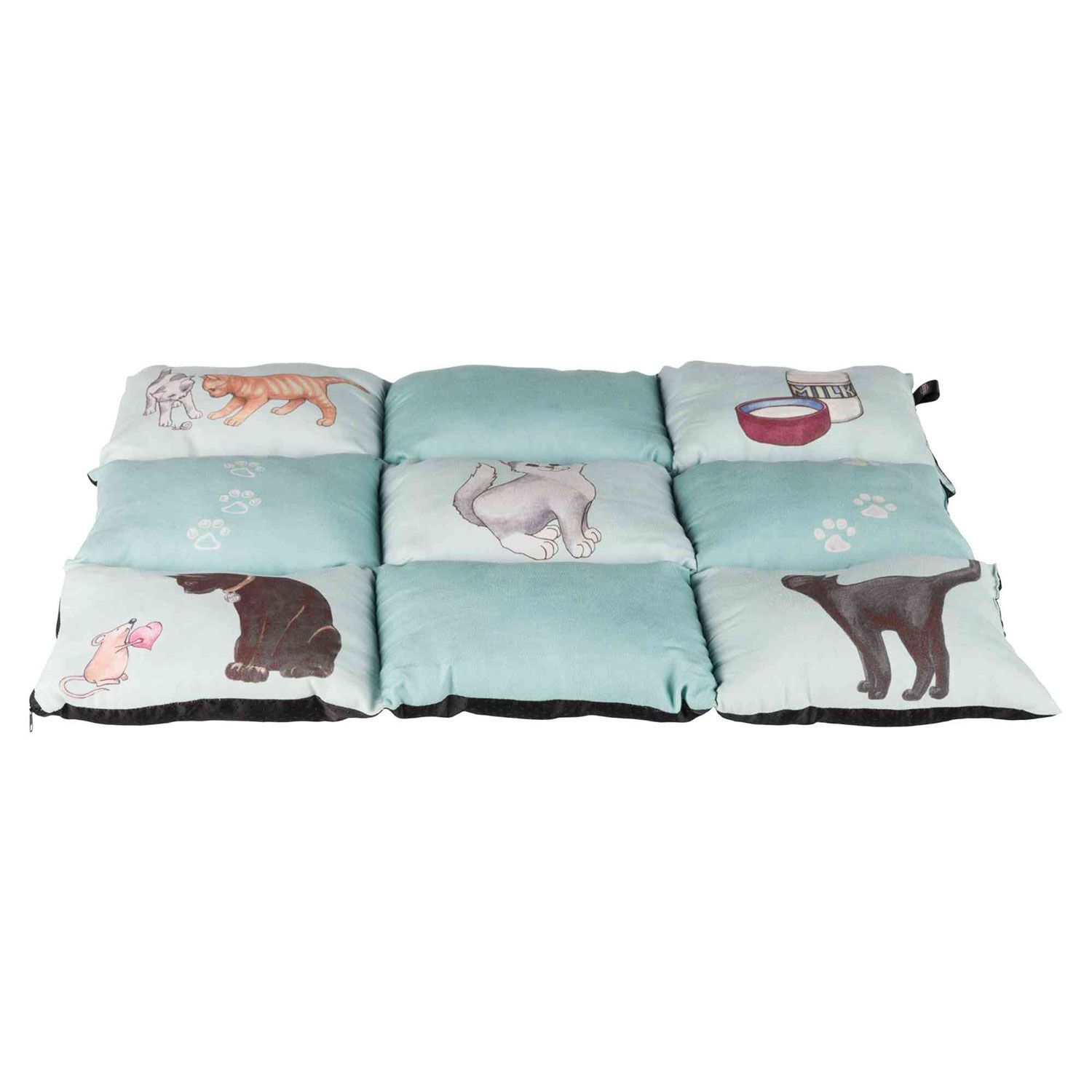 Manta Patchwork gatos, 70 × 55 cm, Menta