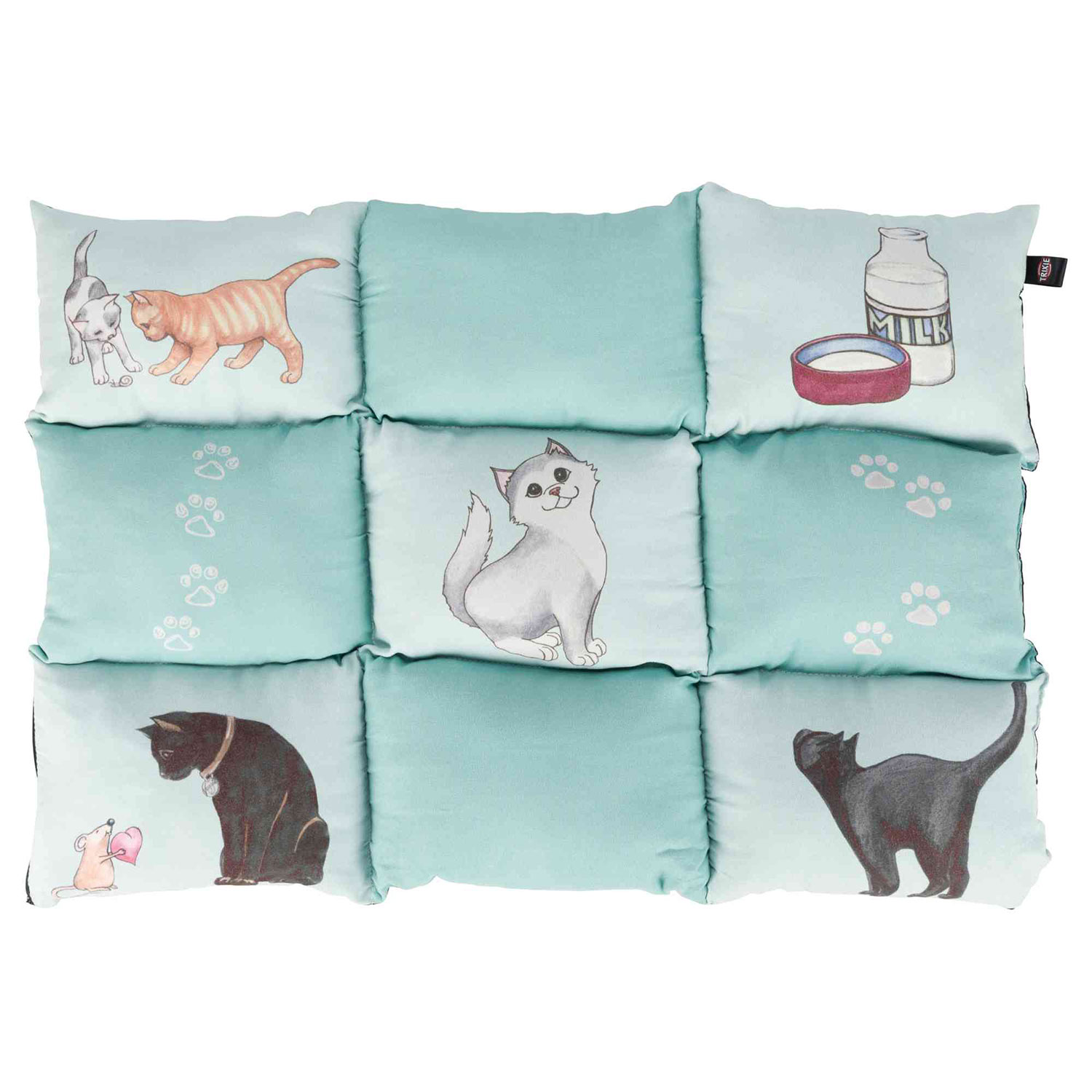 Manta Patchwork gatos, 70 × 55 cm, Menta