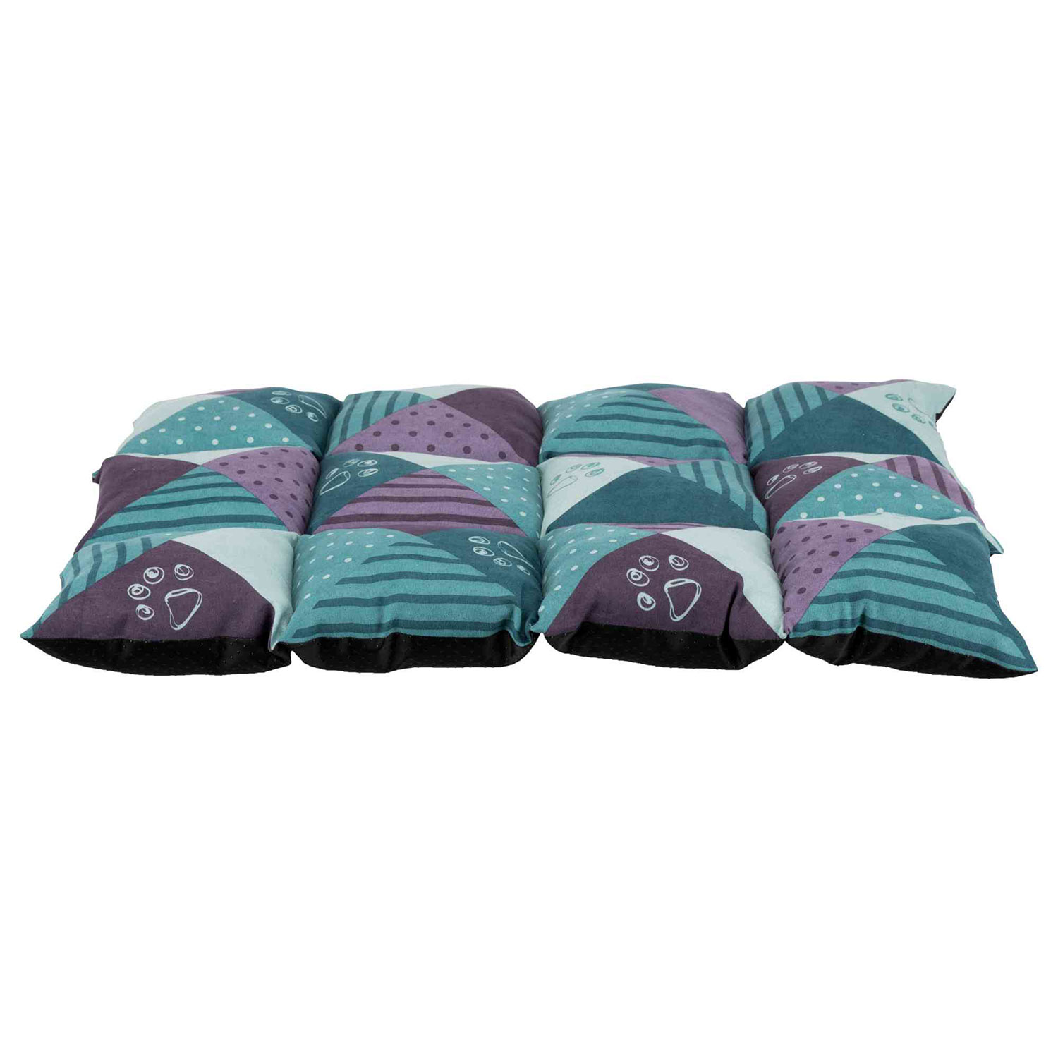 Manta Patchwork, 70 × 50 cm, Azul Petróleo-Morado