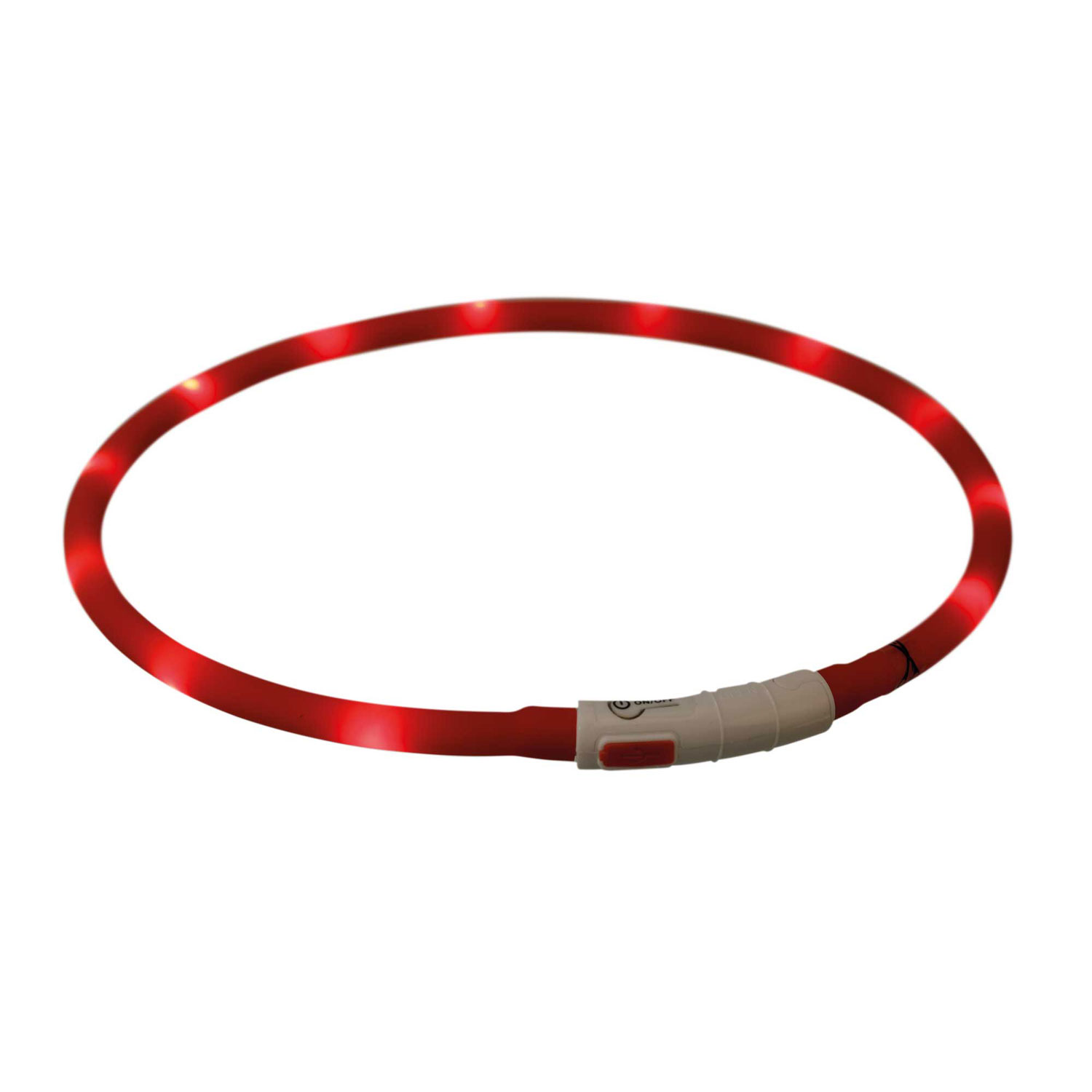 Aro Flash USB, Silicona, XS–XL, 70 cm/ø10 mm, Rojo