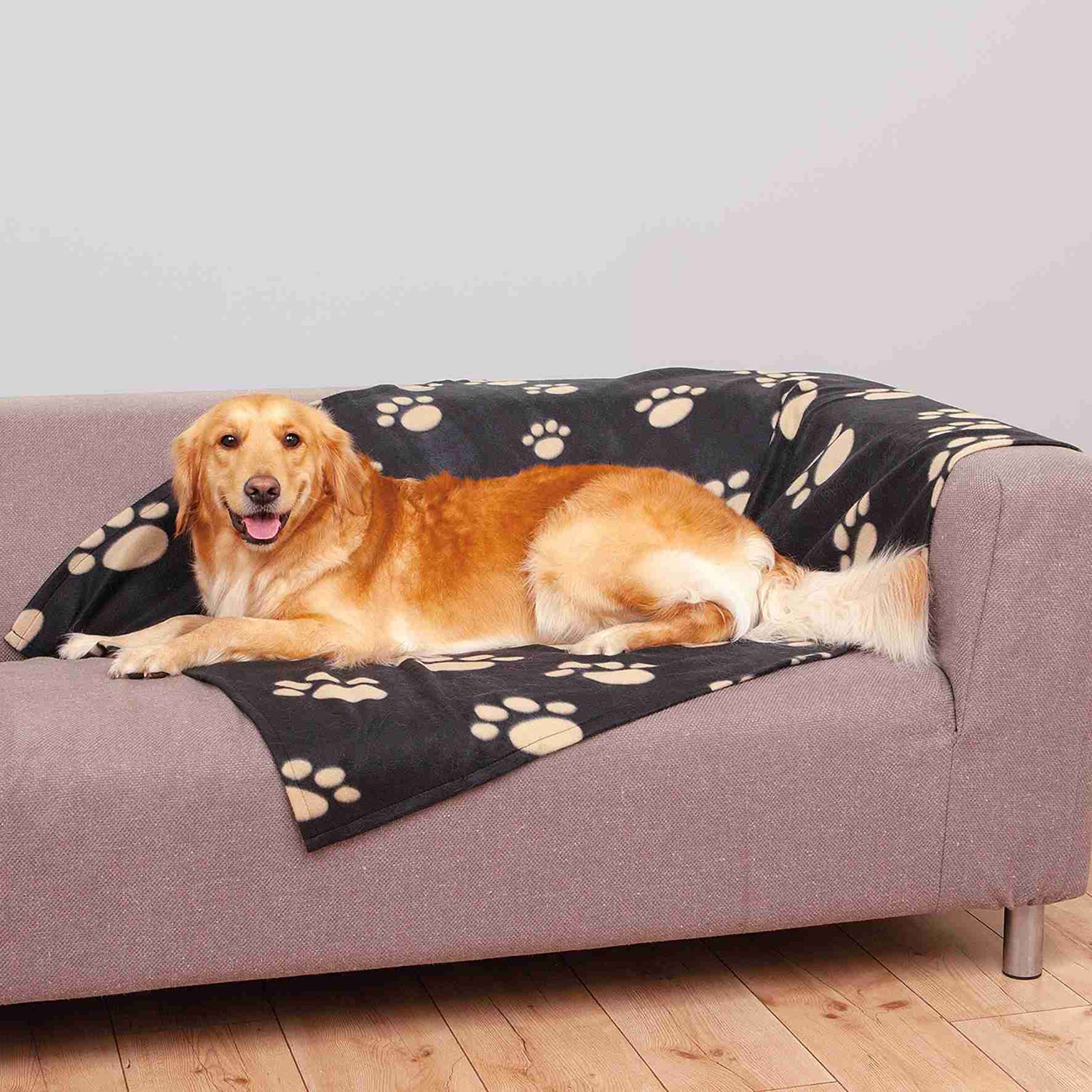 Manta Barney, 150 x 100 cm, Negro-Beige