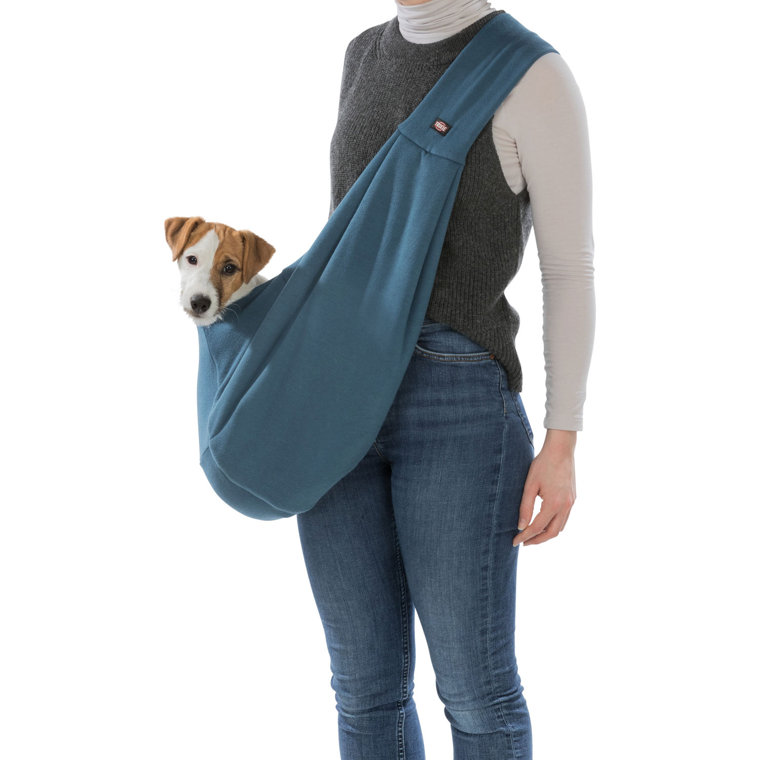 Mochila Frontal Soft, 22 × 20 × 60 cm, Azul/Gris claro