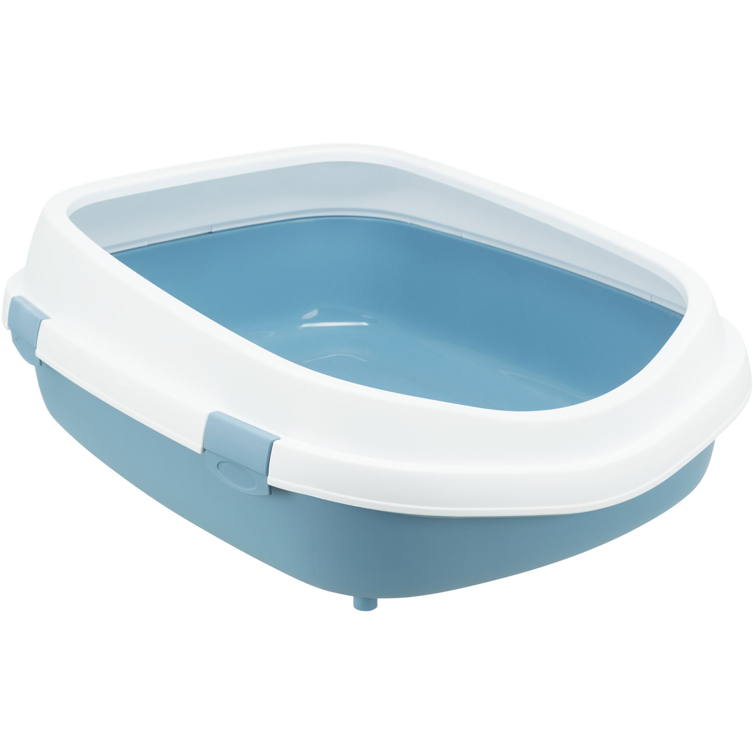 Bandeja Higiénica para gato Primo XXL con borde, 56 × 25 × 71 cm, Azul/Blanco