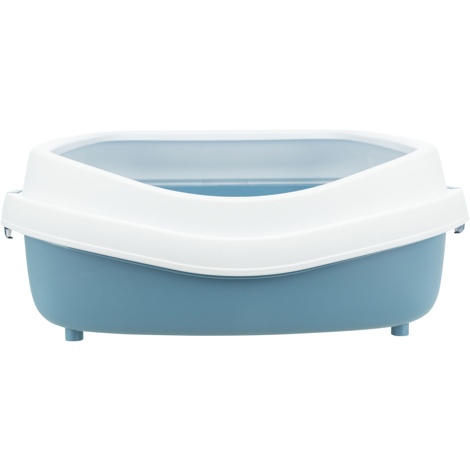 Bandeja Higiénica para gato Primo XXL con borde, 56 × 25 × 71 cm, Azul/Blanco