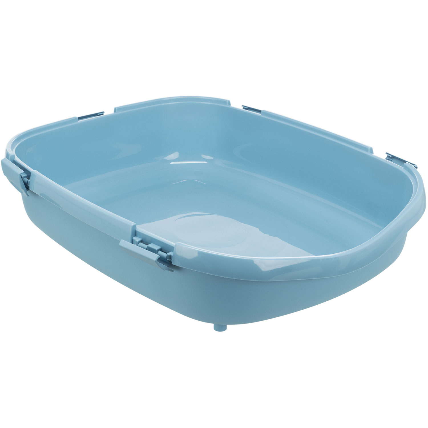 Bandeja Higiénica para gato Primo XXL con cubierta, 56 × 47 × 71 cm, Azul/Blanco