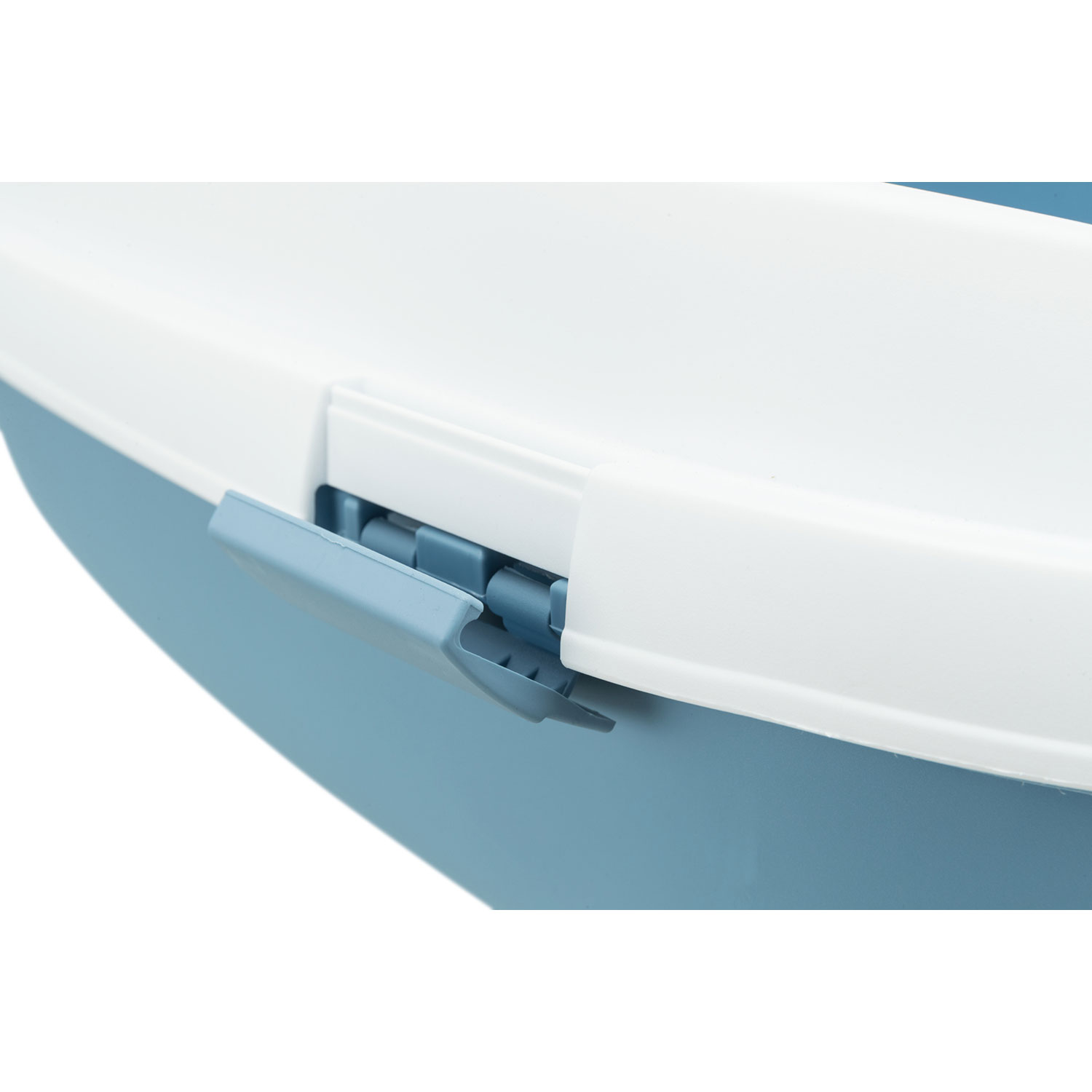 Bandeja Higiénica para gato Primo XXL con borde, 56 × 25 × 71 cm, Azul/Blanco