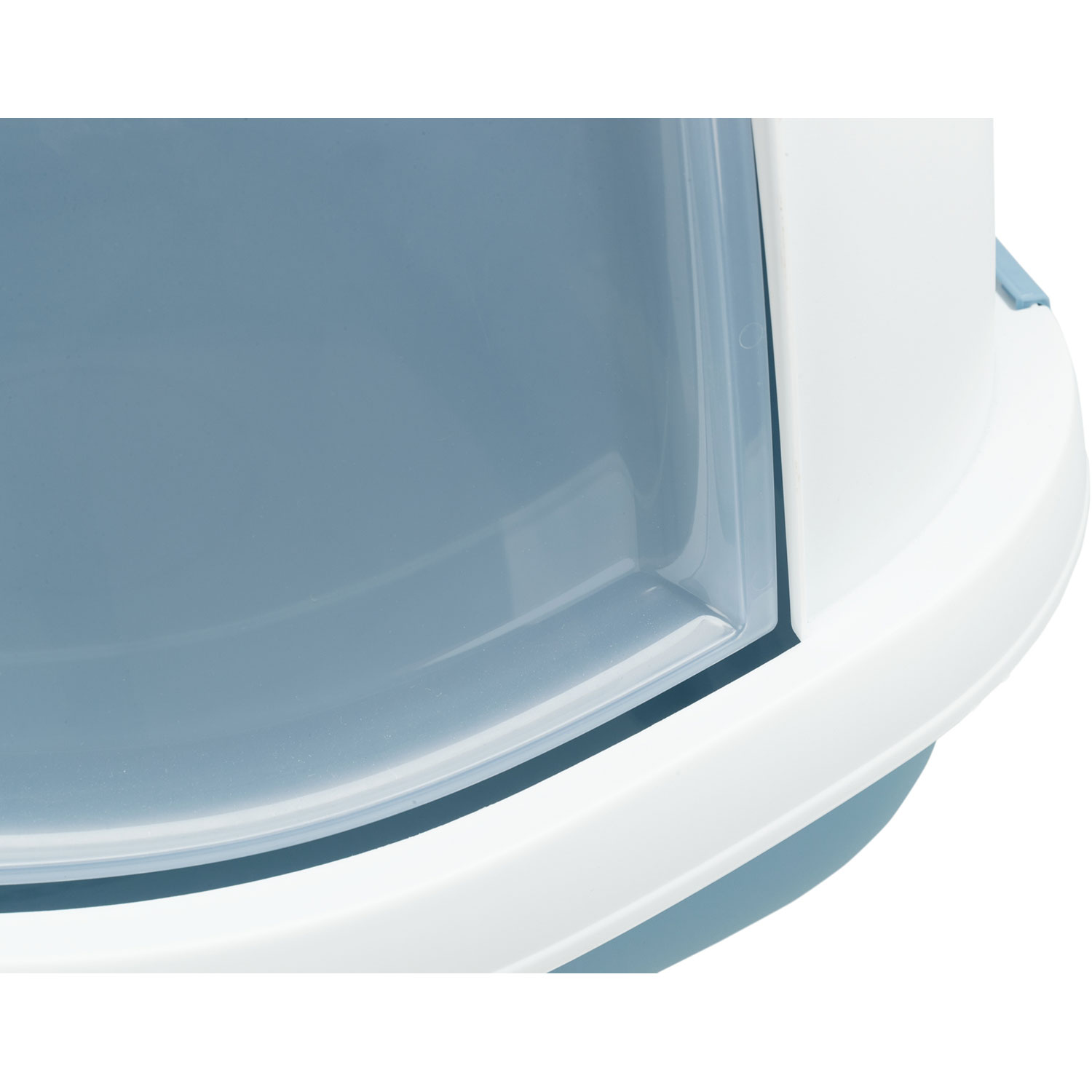 Bandeja Higiénica para gato Primo XXL con cubierta, 56 × 47 × 71 cm, Azul/Blanco