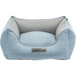 Cama Lona, cuadrado, 60 × 50 cm, Azul Claro/Gris
