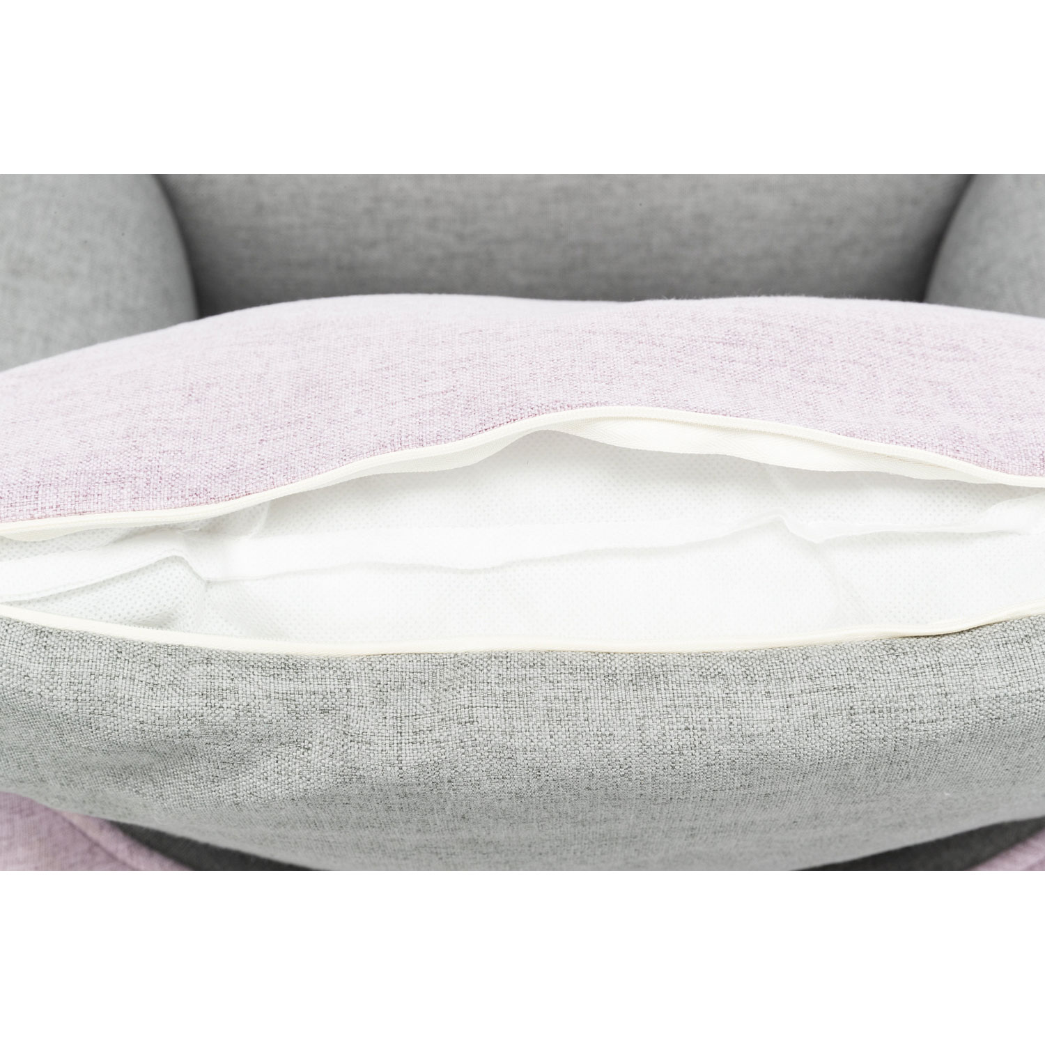 Cama Lona, cuadrado, 80 × 60 cm, Rosa/Gris