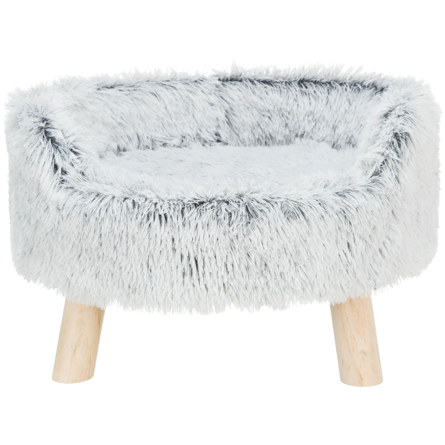 Sofá Harvey, redondo, ø 46 × 28 cm, Blanco-Negro