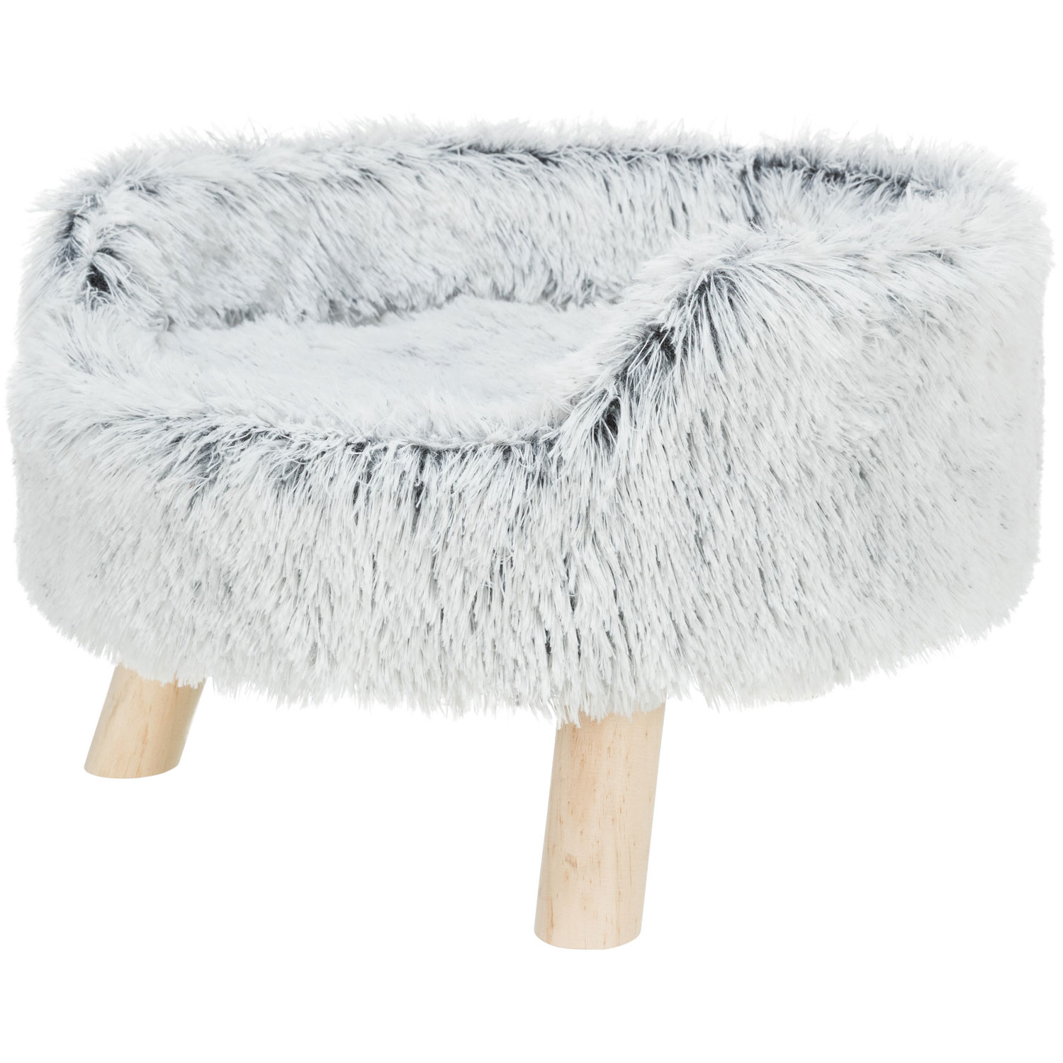 Sofá Harvey, redondo, ø 46 × 28 cm, Blanco-Negro