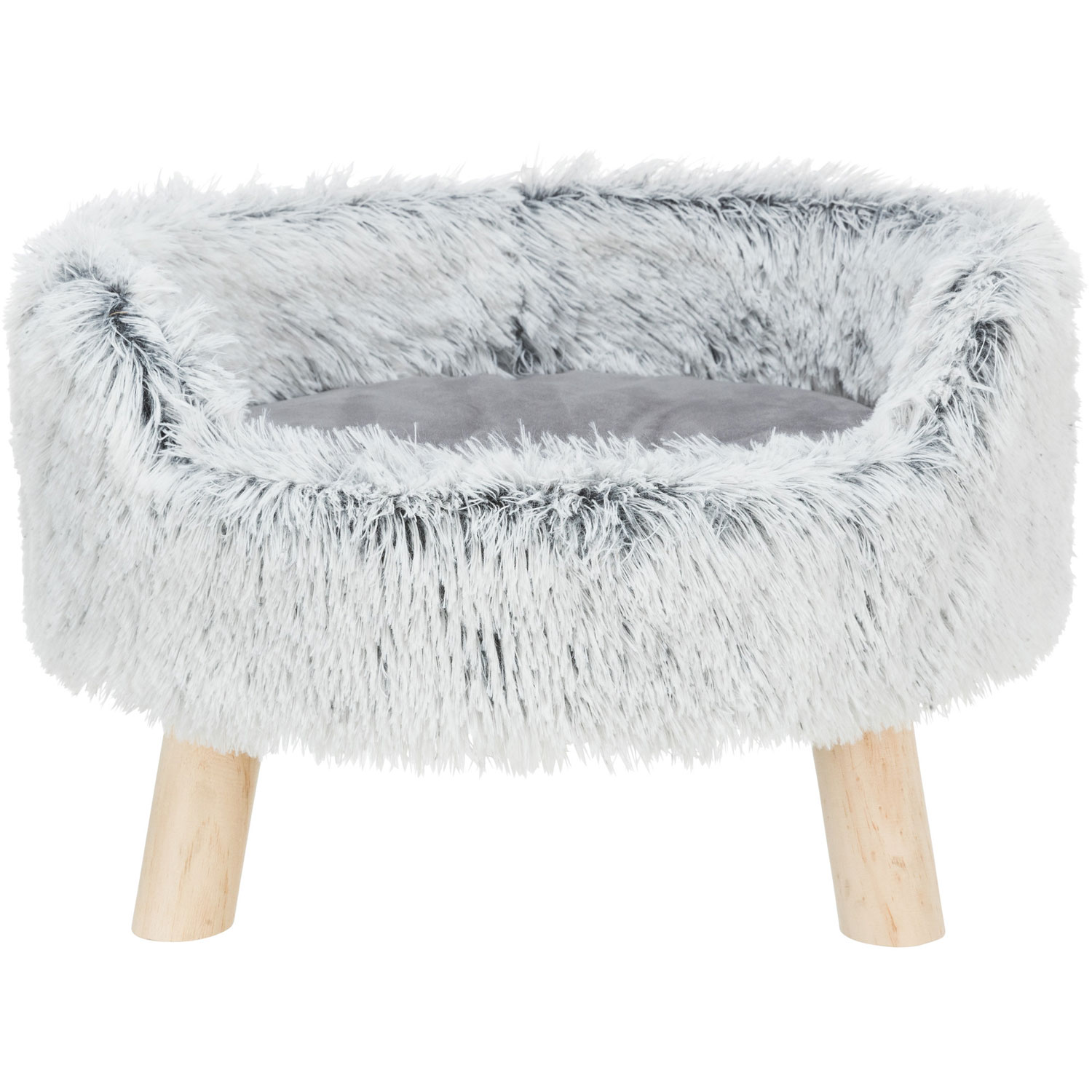 Sofá Harvey, redondo, ø 46 × 28 cm, Blanco-Negro