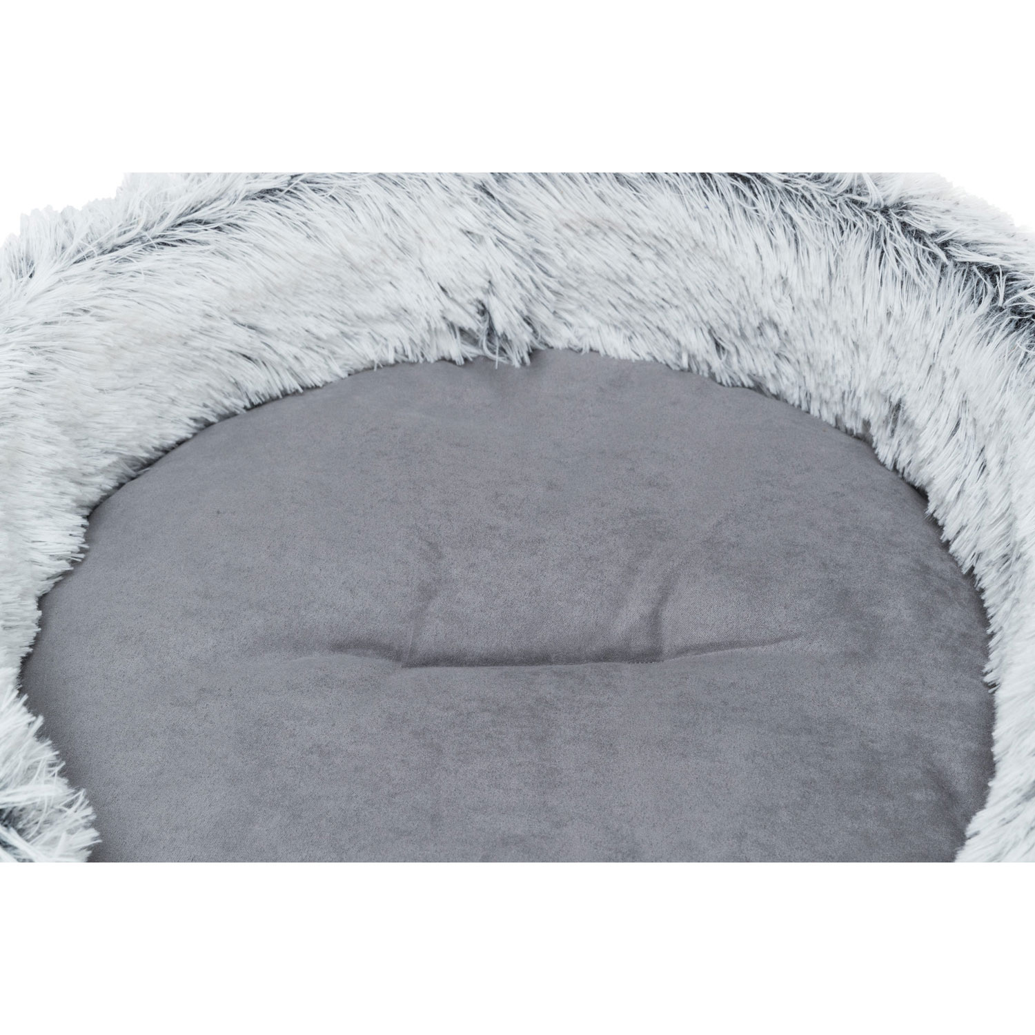 Sofá Harvey, redondo, ø 46 × 28 cm, Blanco-Negro