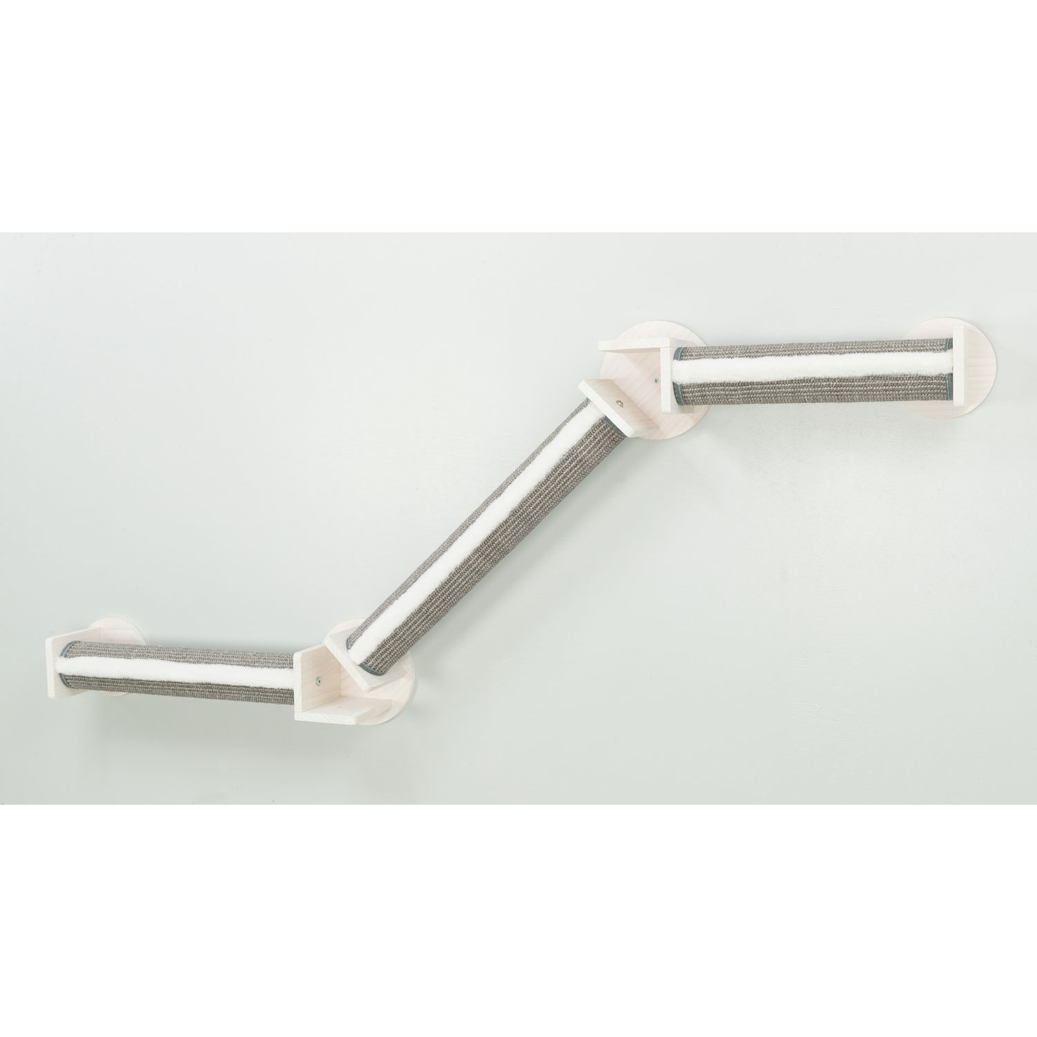 Set de pared 2, camino de escalada, 195 × 78 cm, Blanco-Gris