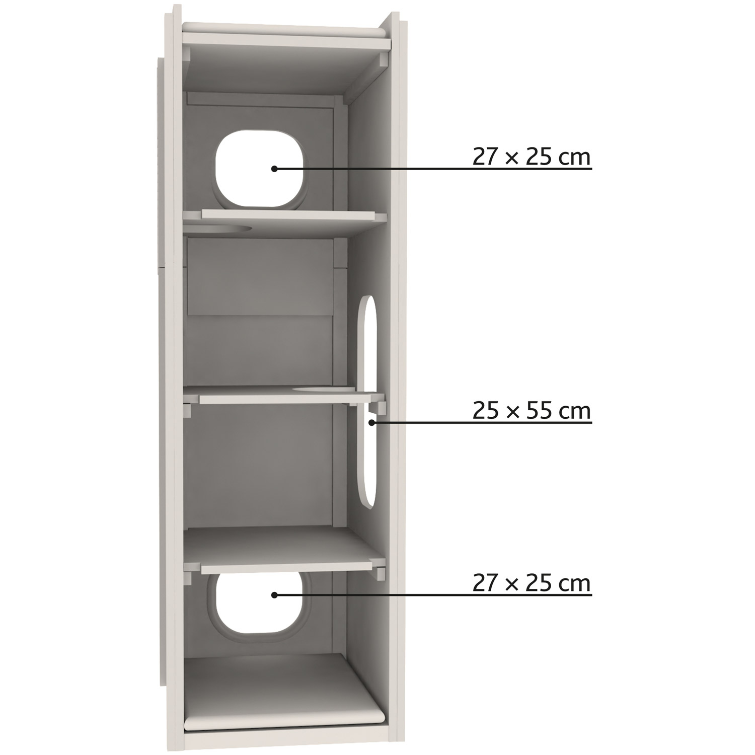 Torre Rascadora XXL Stefano, sisal/plush, 178 cm, gris/gris claro