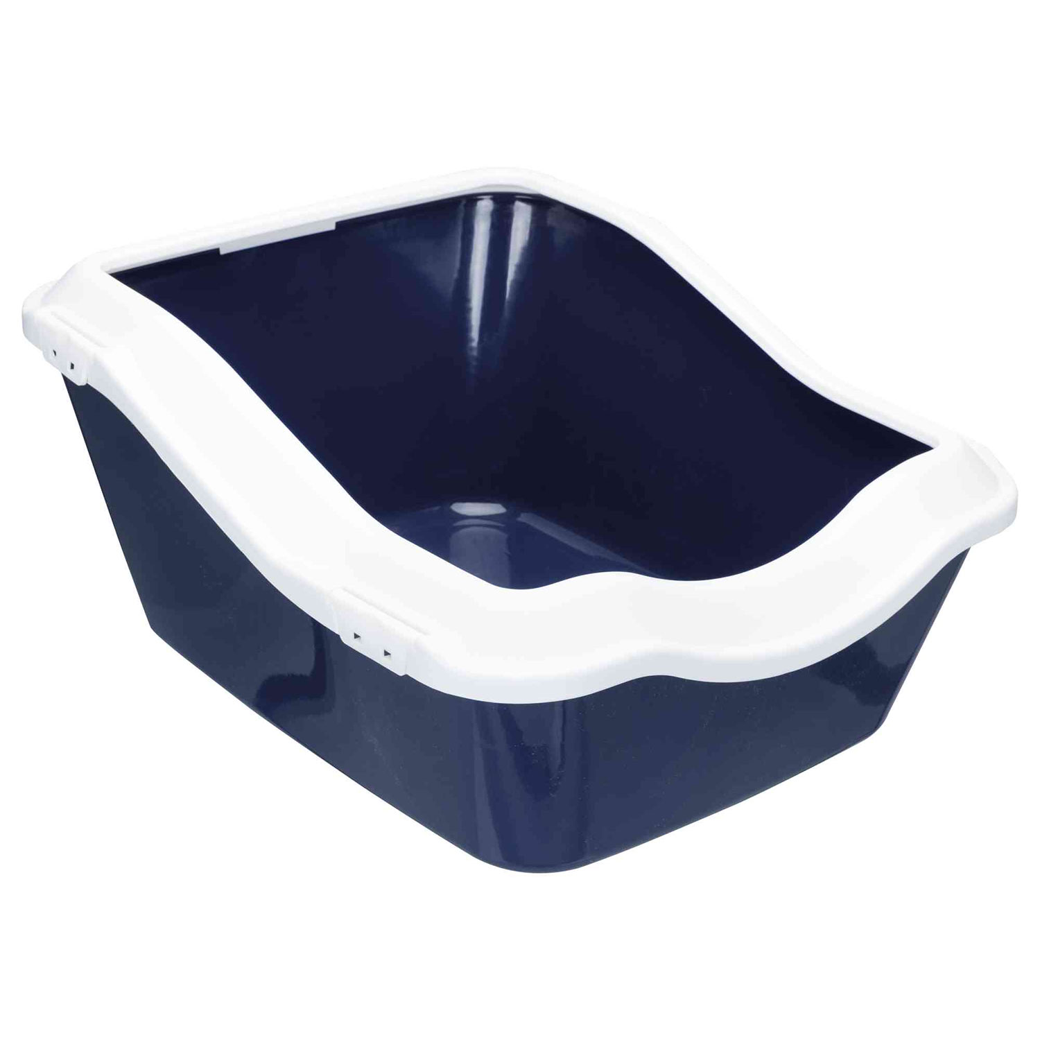 Bandeja Cleany con Borde, 45 × 29× 54 cm, Azul oscuro-Blanco