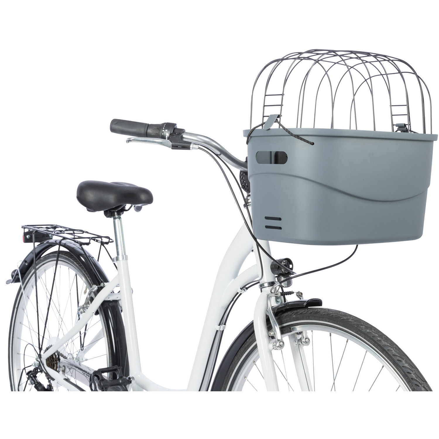 Cesta para Bicicleta, Gris, 42 × 39 × 30 cm