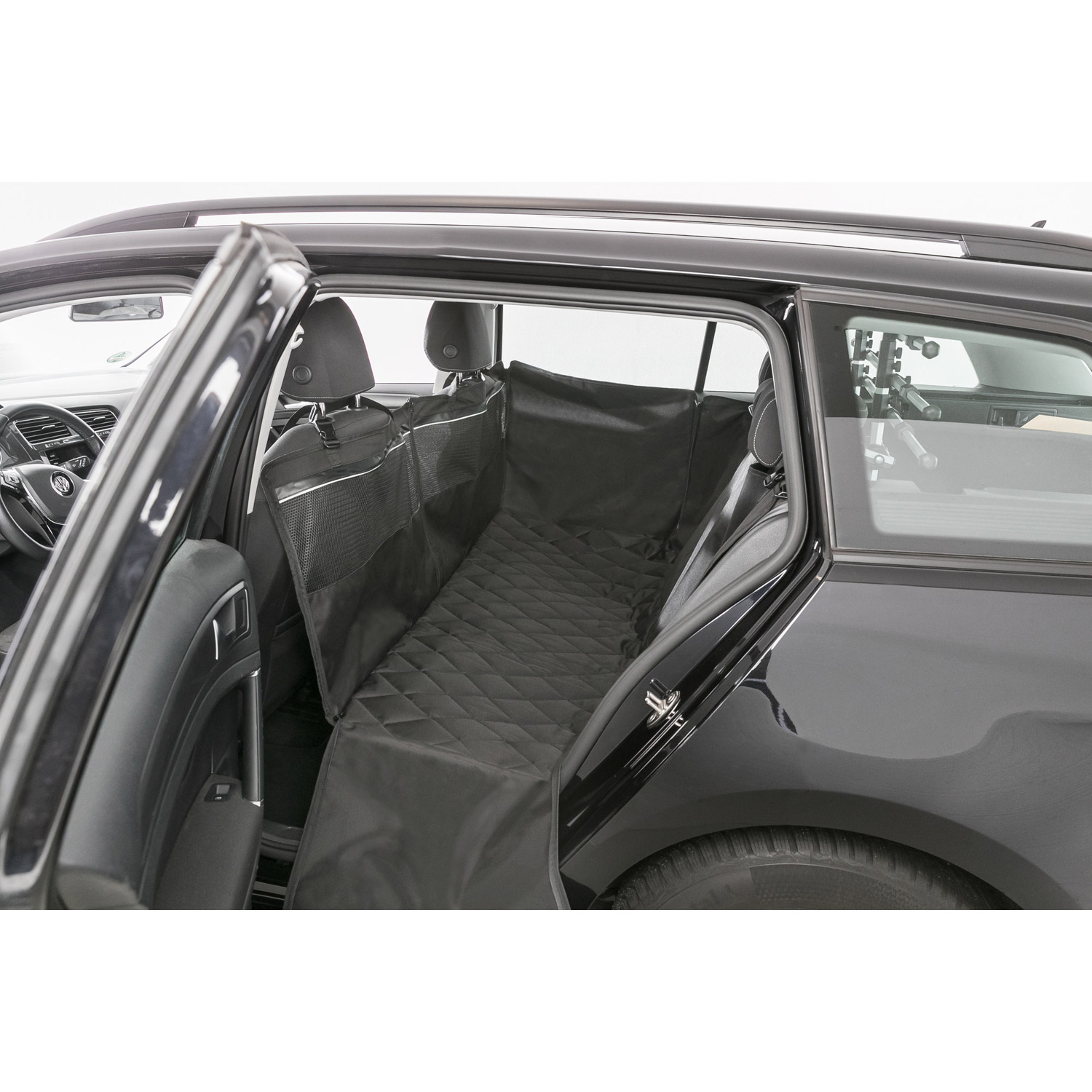 Funda Protectora Asientos Coche con partes laterales, divisible , Negro, 1,55 × 1,30 m