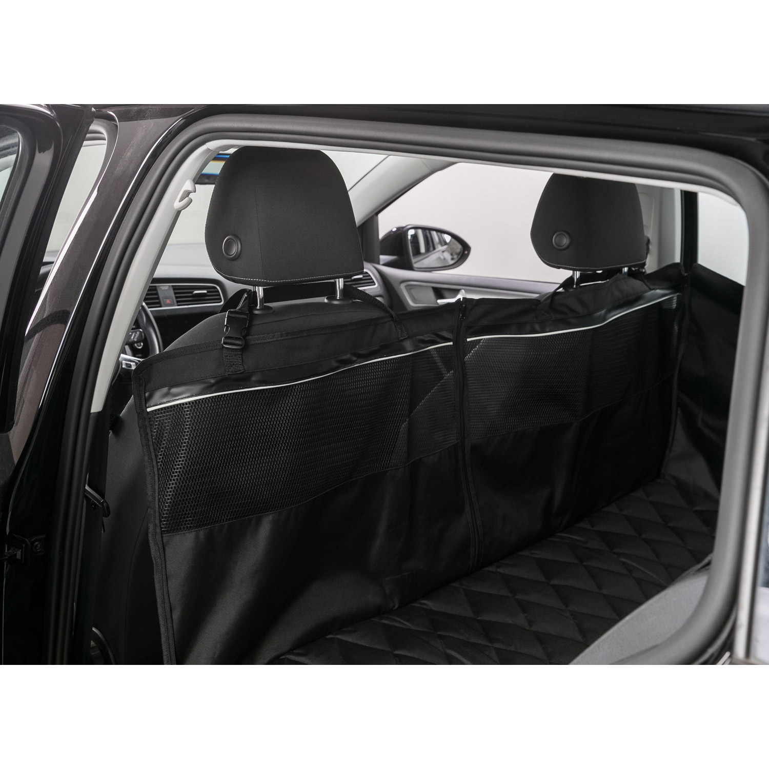 Funda Protectora Asientos Coche con partes laterales, divisible , Negro, 1,55 × 1,30 m